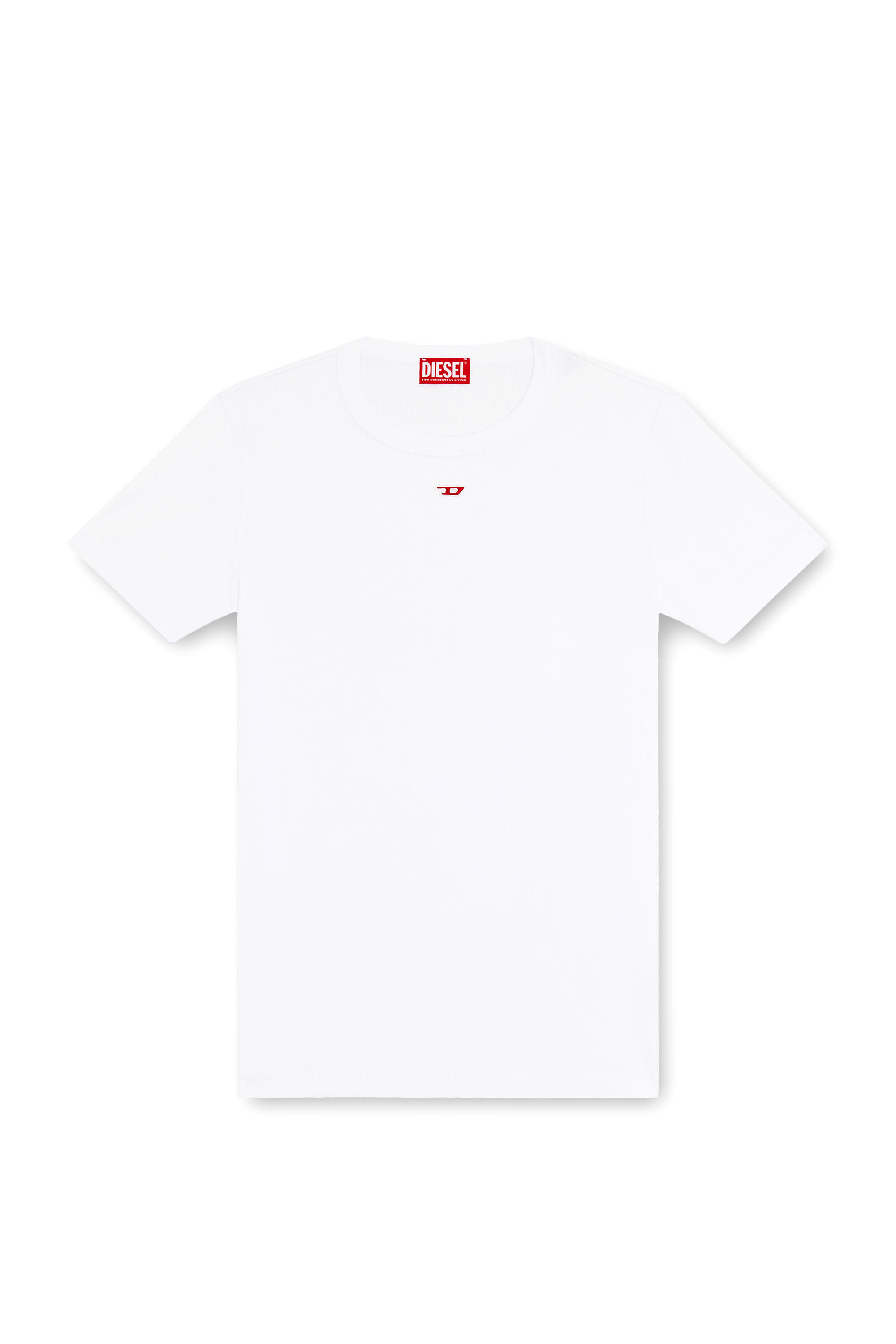Diesel - D-RIBBER-N, T-shirt avec empiècement D Homme in Blanc - 2