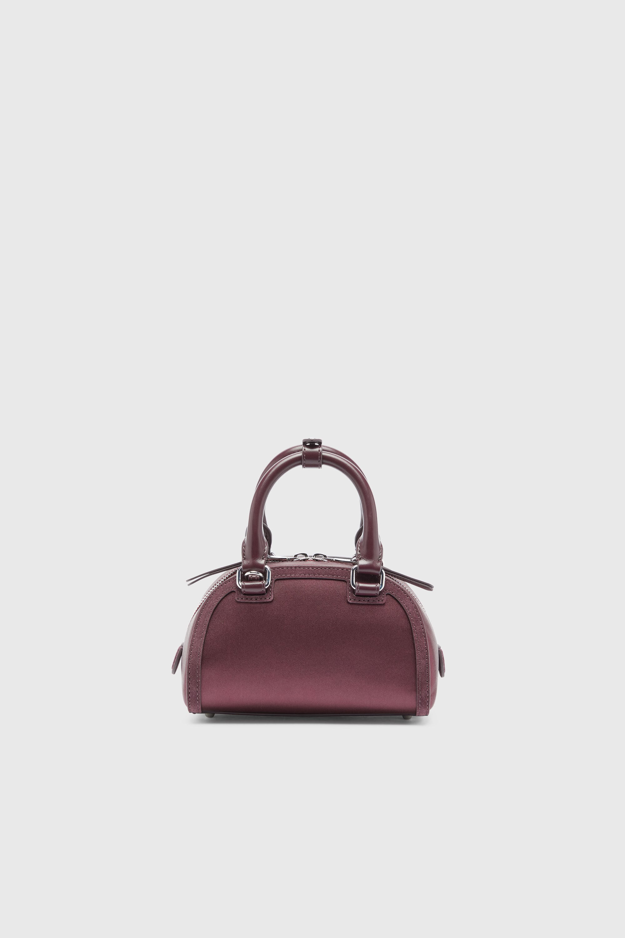 Diesel - 1DR DOME CROSSBODY, 1DR Dome - Petit sac bandouli&egrave;re en satin et su&egrave;de Femme in Rouge - 3