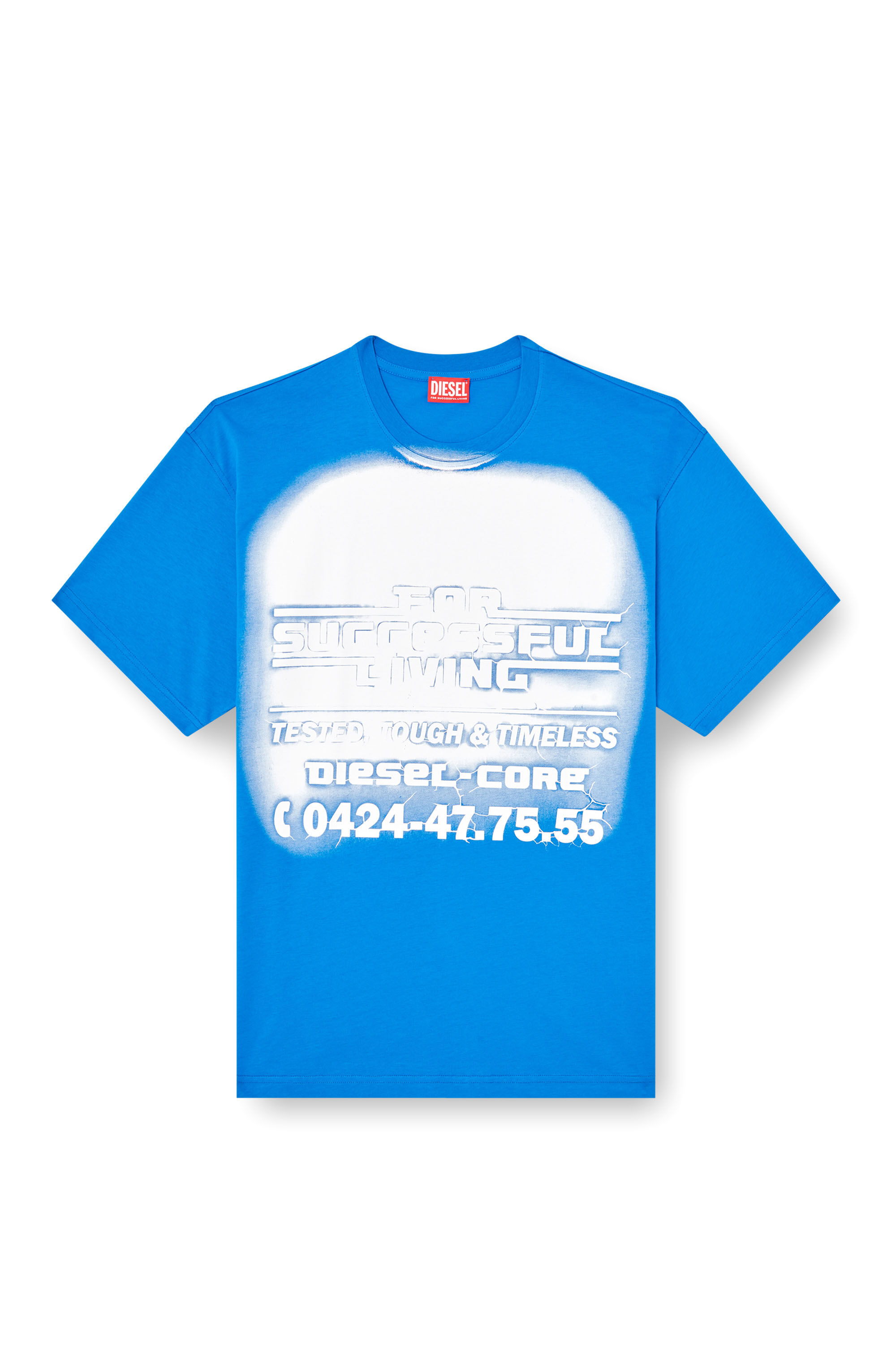 Diesel - T-BOXT-R15, T-shirt à motif graphique avec logo éclaté Homme in Bleu - 2