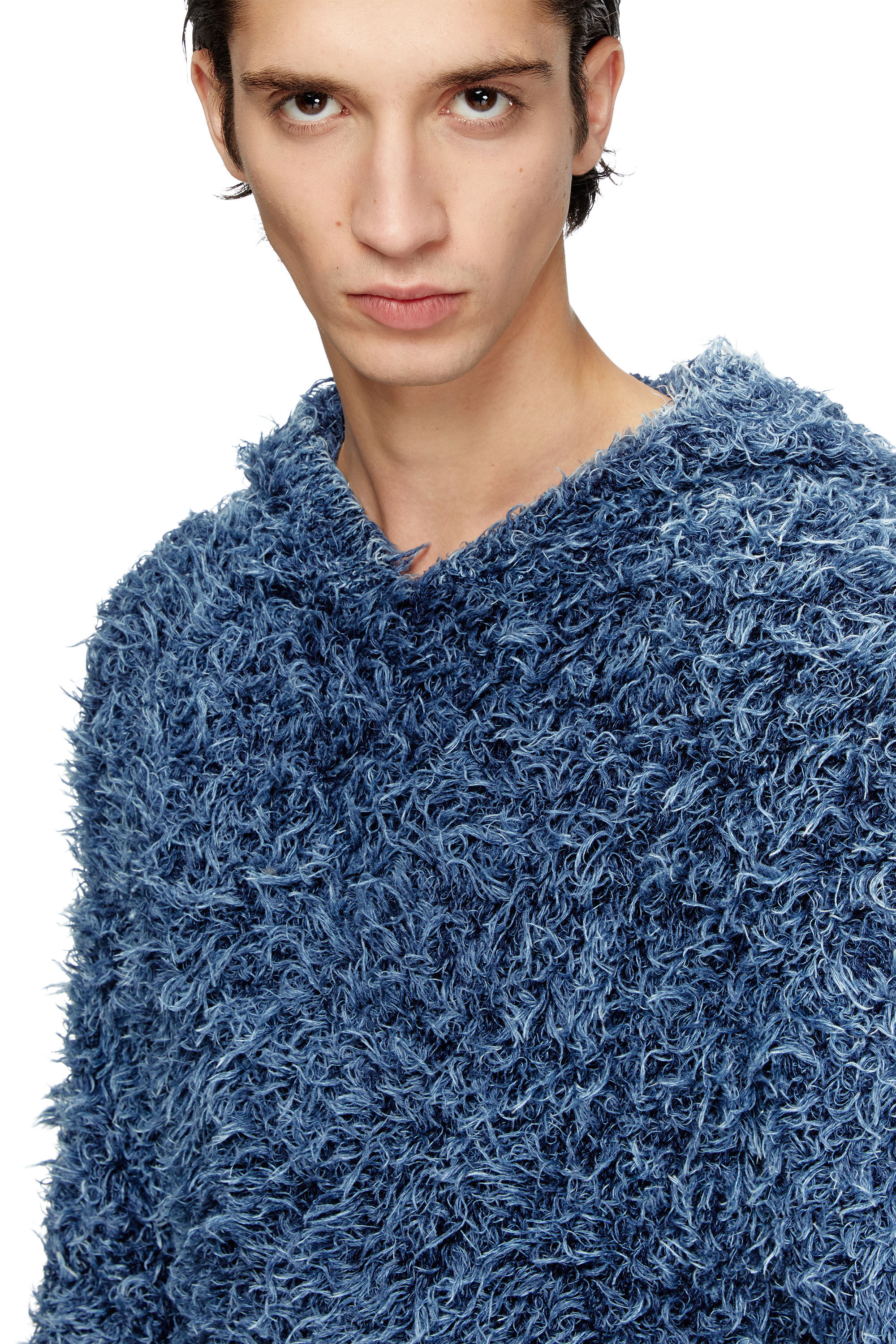 Diesel - K-DAVE, Sweat-shirt à capuche en maille texturée Homme in Bleu - 5