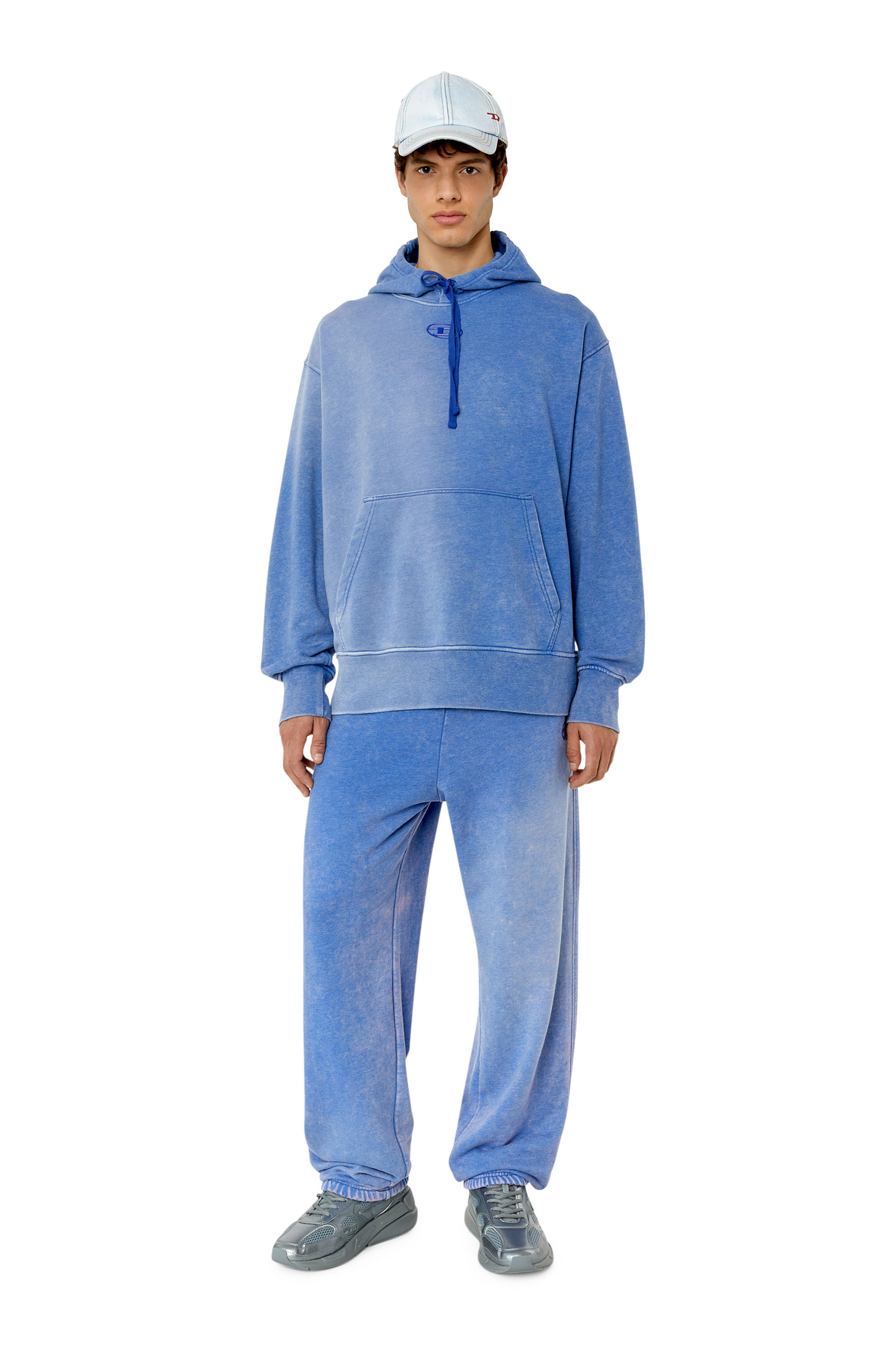 Diesel - P-MARKY, Pantalon de survêtement avec traitement blanchi Homme in Bleu - 1