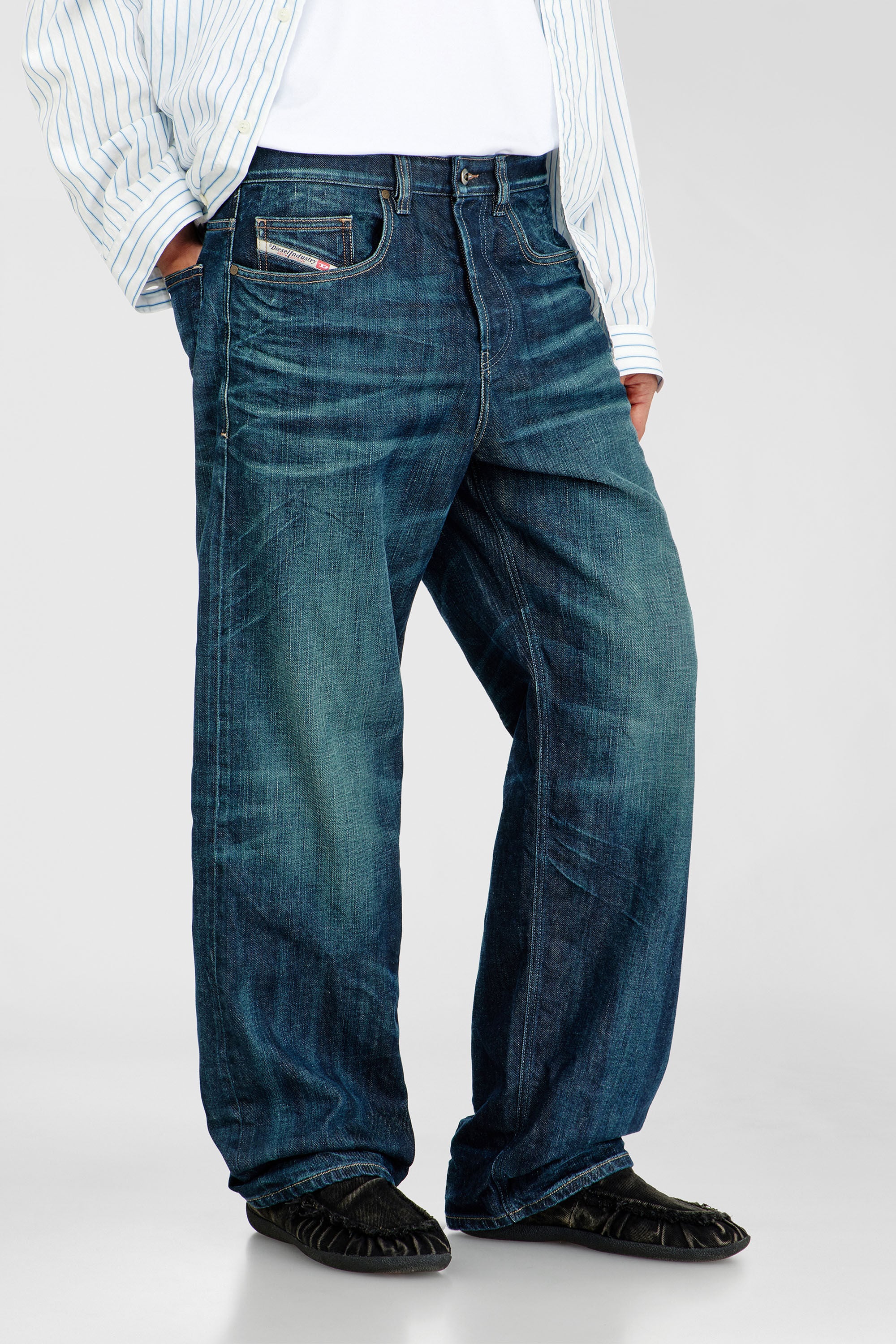 Diesel - Relaxed Jeans 2001 D-Macro 09Q04 Homme, Bleu Fonc&eacute; - Image 7