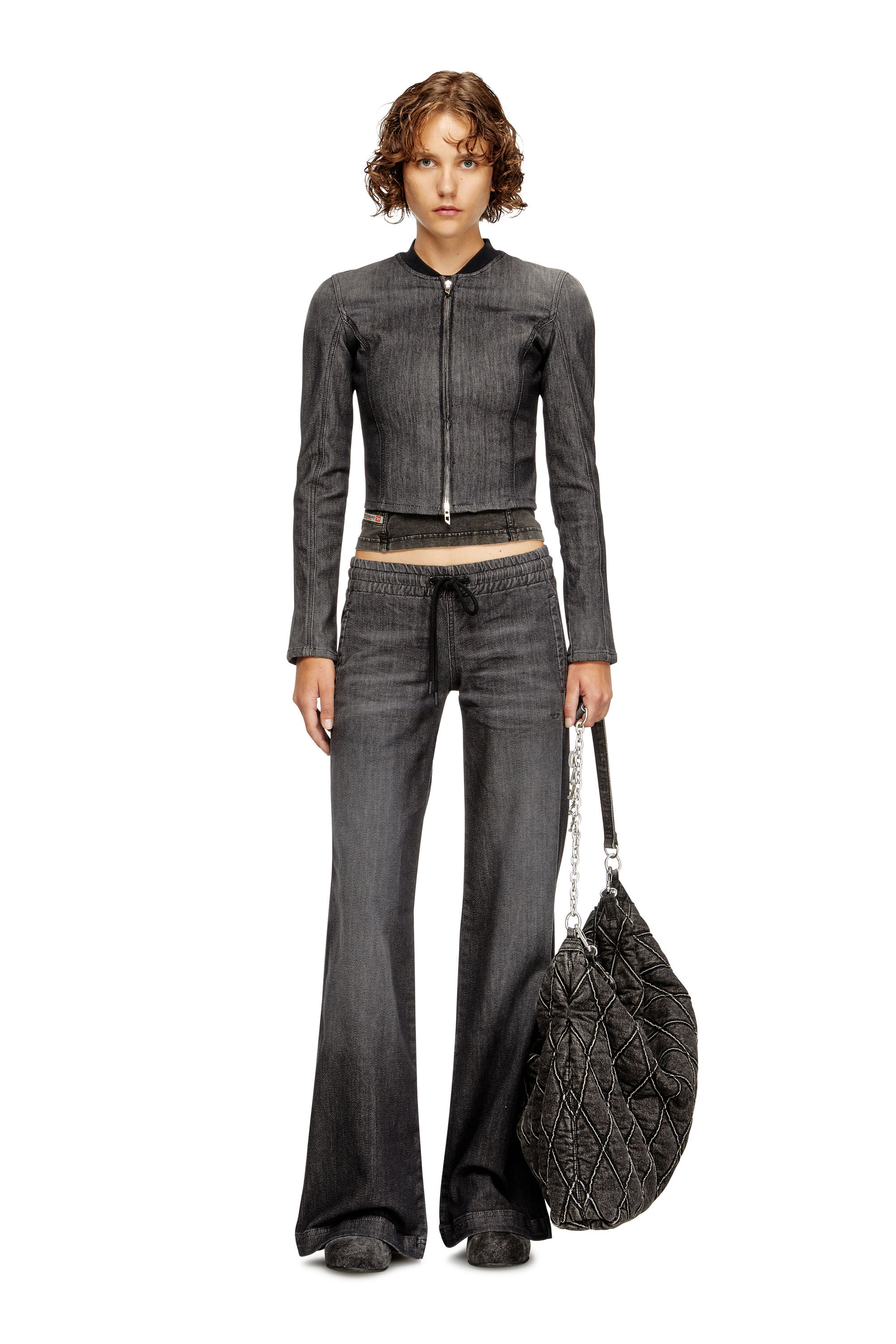 Diesel - Relaxed 2078 D-Ainty Joggjeans® 09M66 Femme, Noir/Gris foncé - Image 1