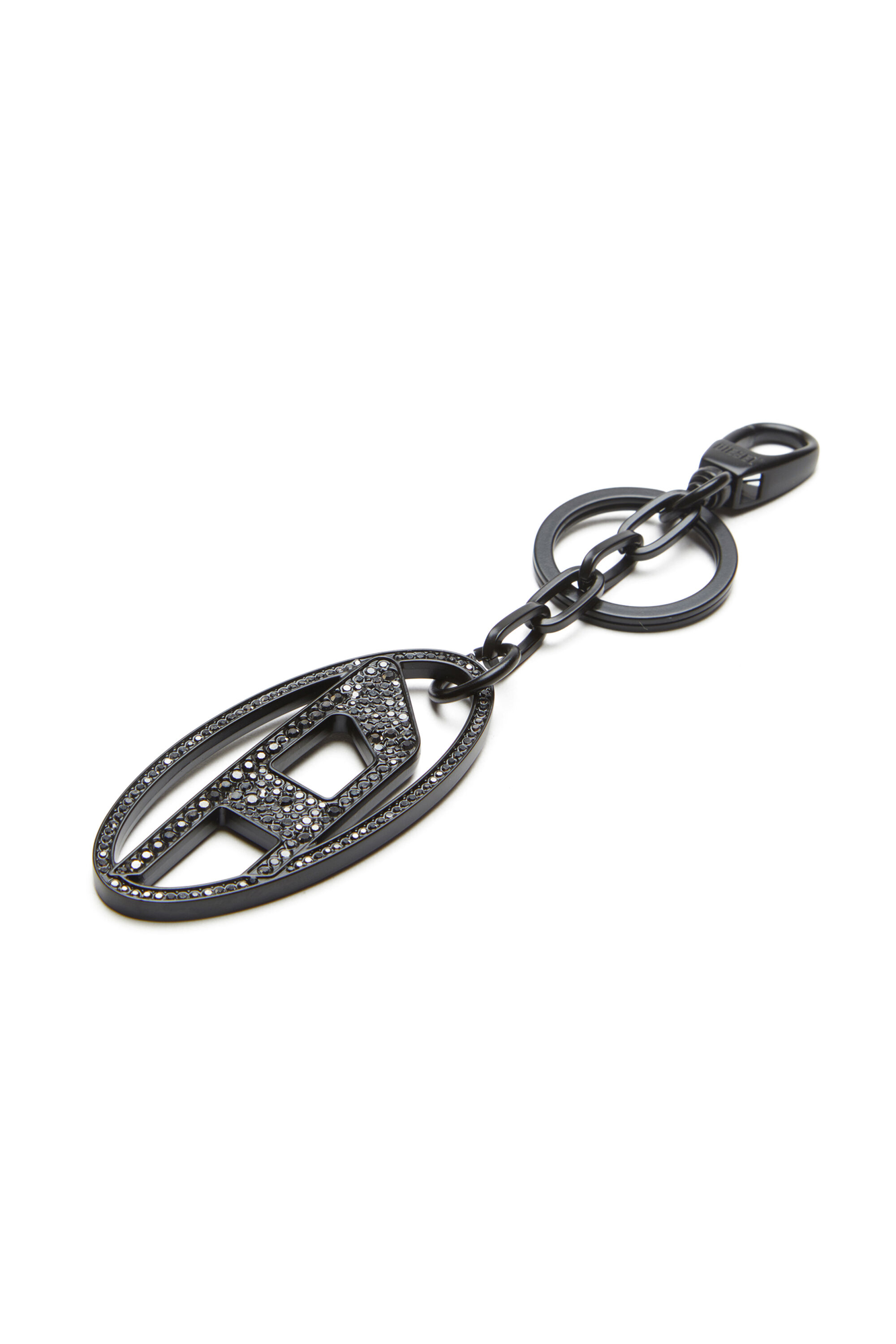 Diesel - HOLY-C, Porte-clés Oval D en métal avec cristaux Femme in Noir - 3