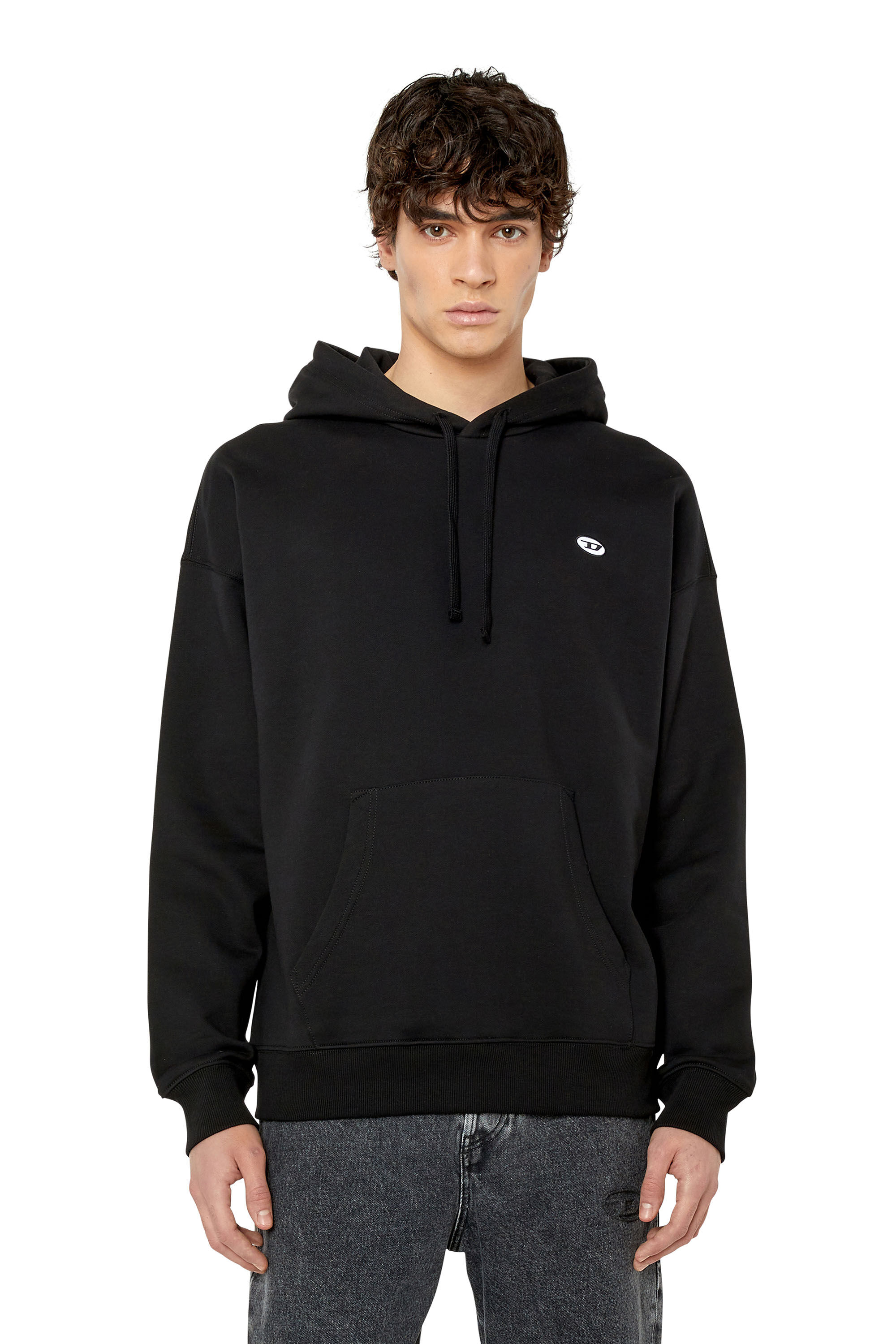 Diesel - S-ROB-HOOD-DOVAL-PJ, Sweat-shirt à capuche avec empiècement oval D Homme in Noir - 3