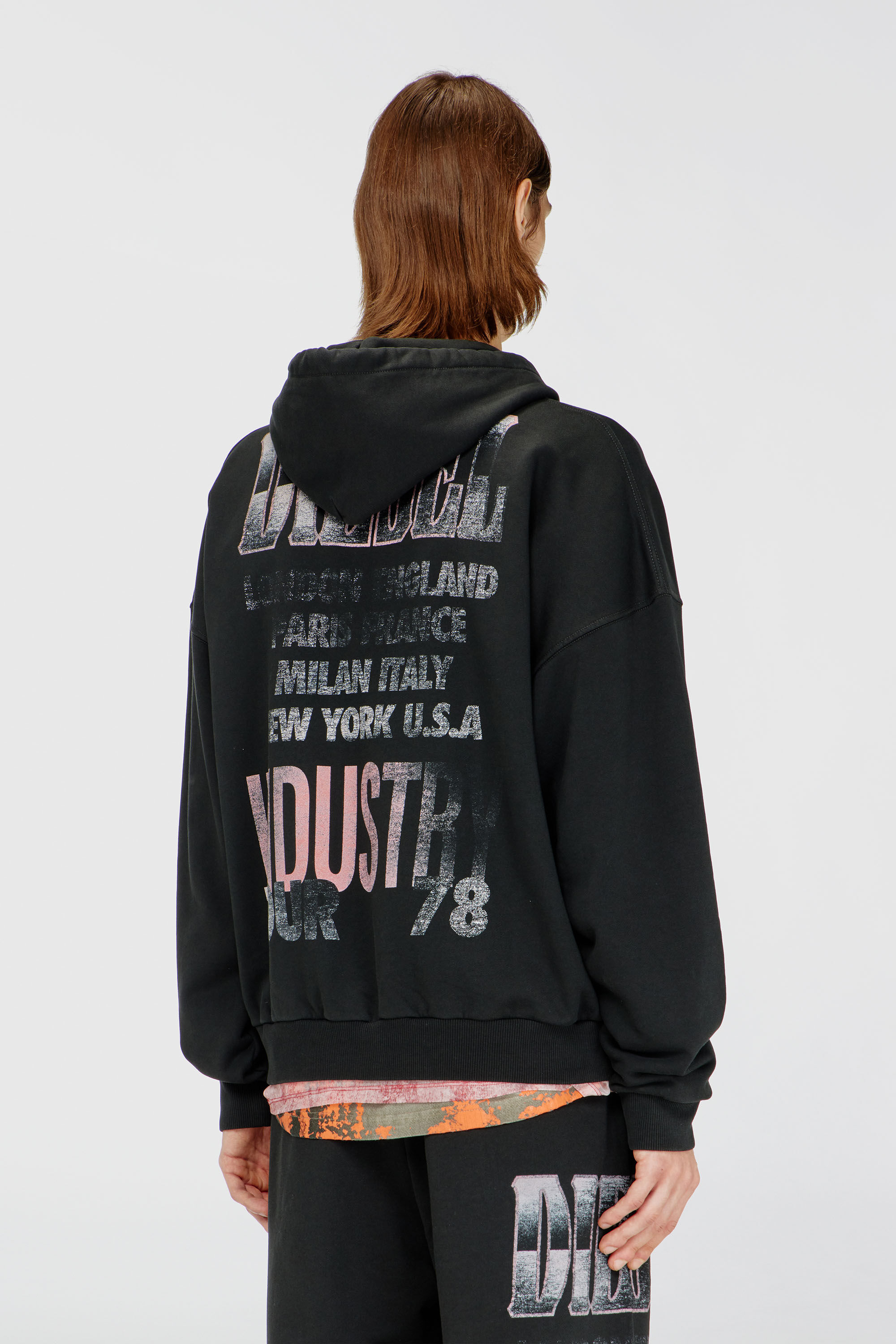 Diesel - S-WILL-ZIP, Sweat &agrave; capuche zipp&eacute; avec motifs concert Homme in ToBeDefined - 4