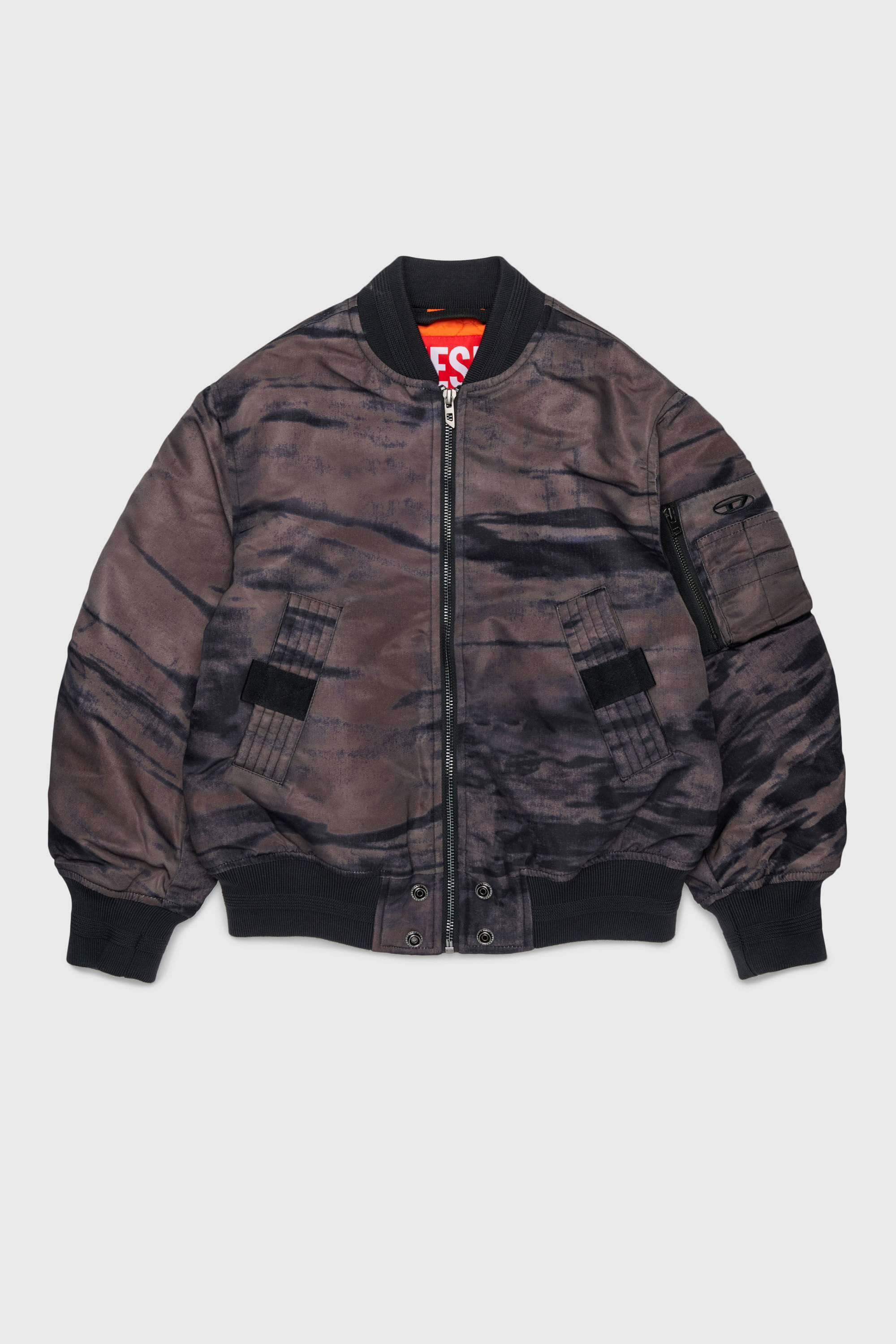Diesel - JAKEPSDLBZ, Man's Nylon bomber jacket with quilted lining in Green - 1