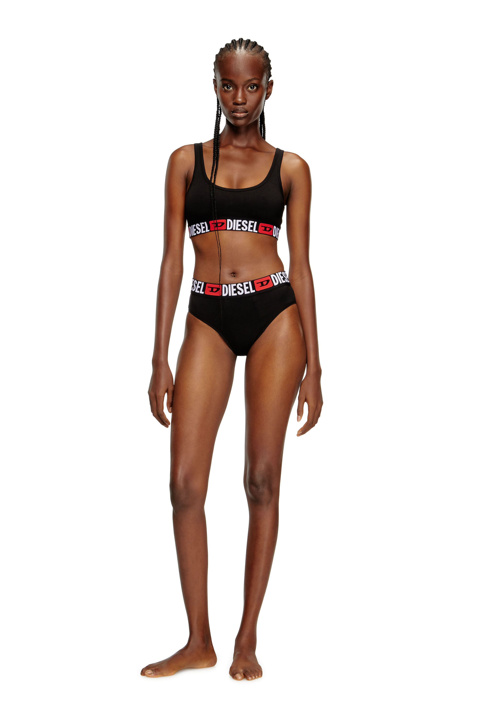 Diesel - UFSB-ORIBA, Bralette avec bande logo Femme in Noir - 1