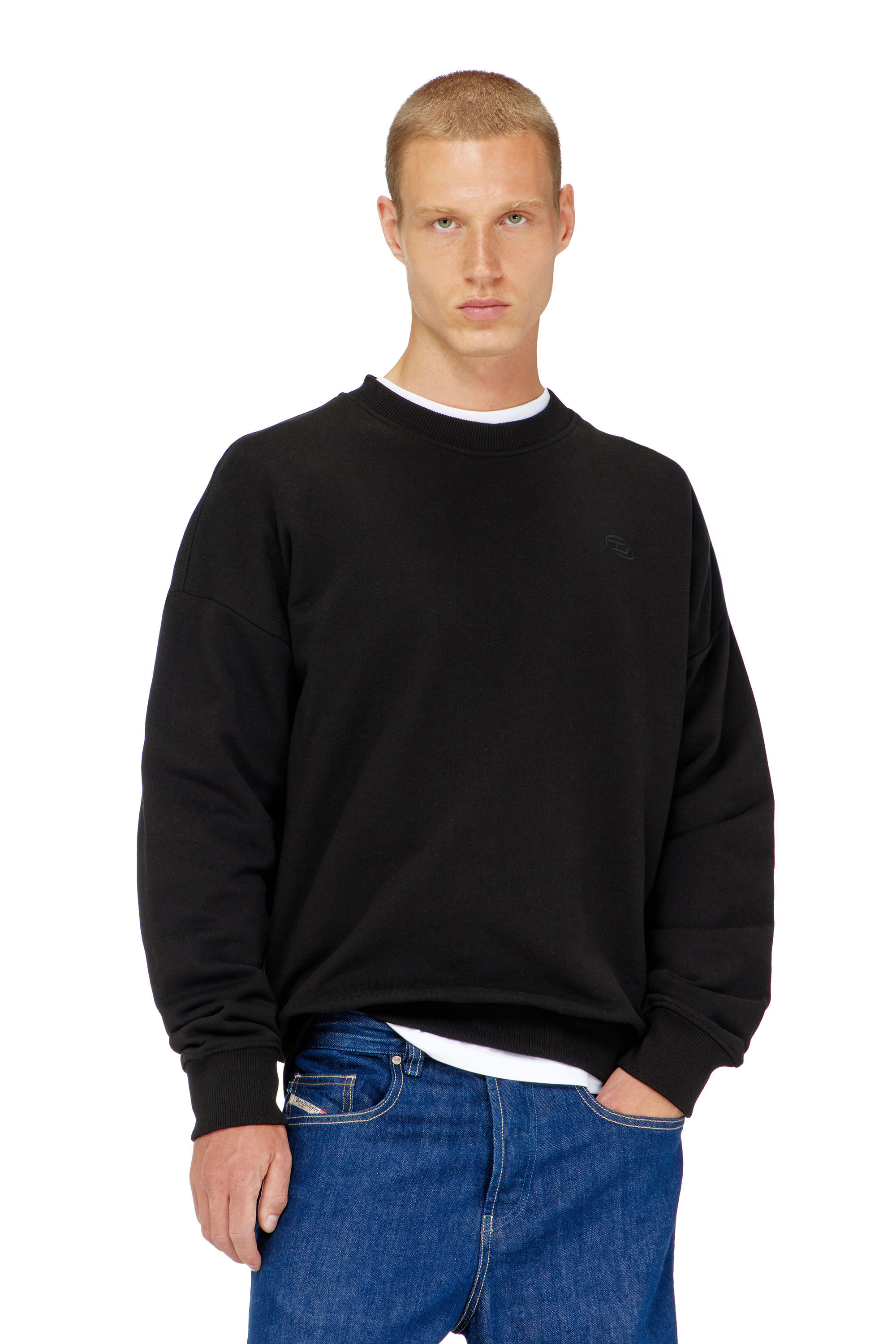 Diesel - S-ROB-MEGOVAL-D, Sweat-shirt avec logo brod&eacute; Homme in Noir - 3