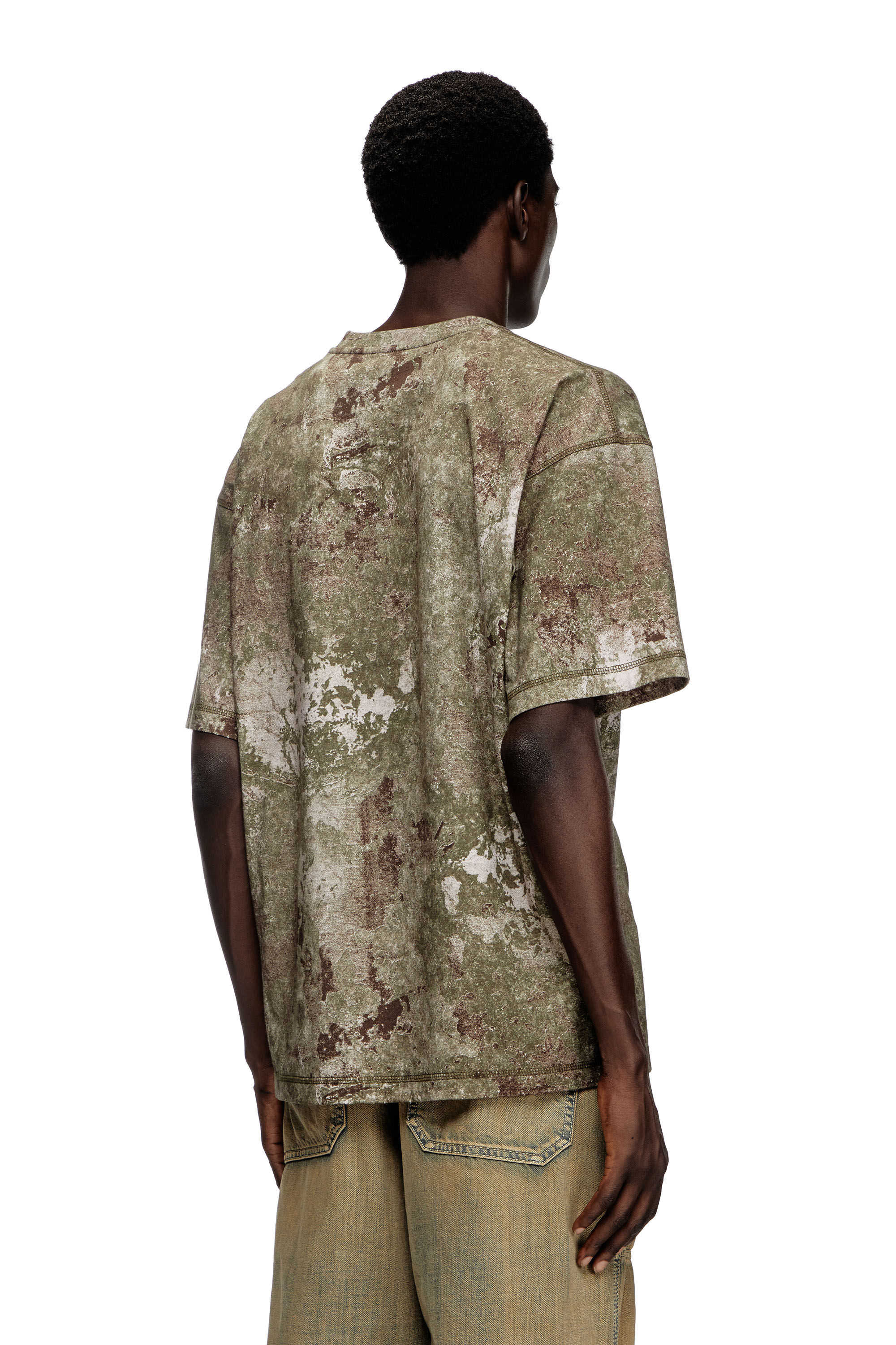Diesel - T-BOXT-R12, T-shirt dévoré effet marbré Homme in Vert - 4