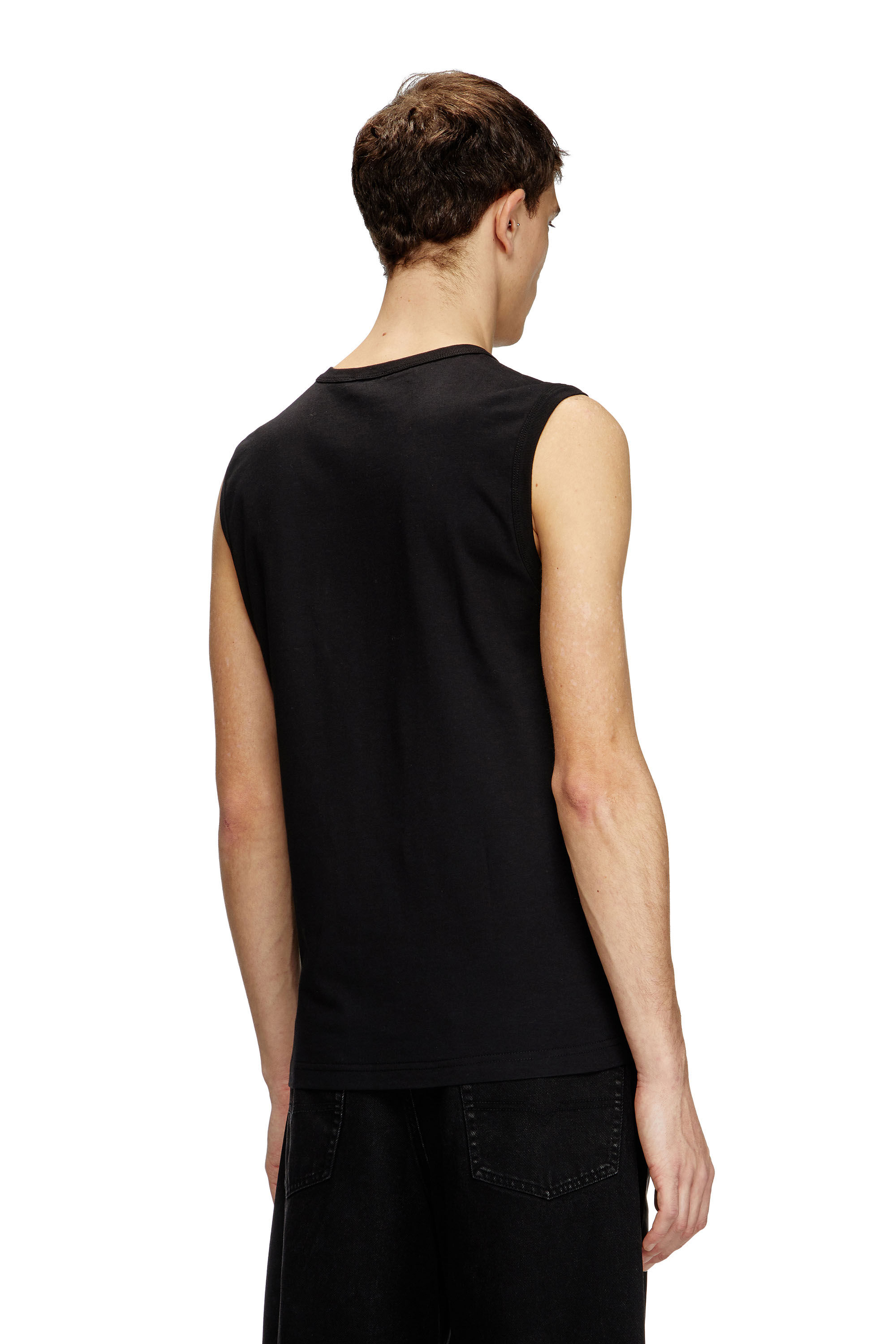 Men's Tank top with metallic Oval D | Black | Diesel