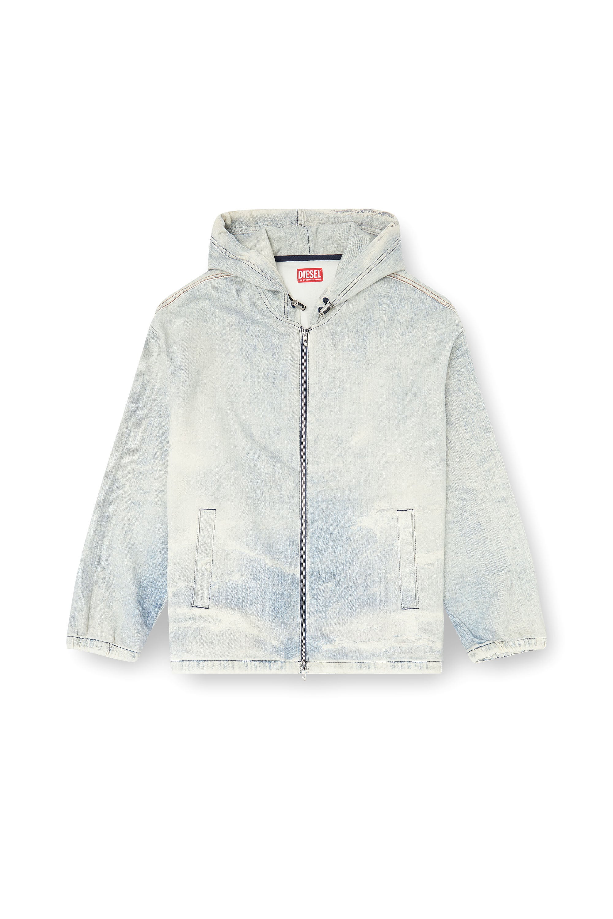 Diesel - D-WYNNY JOGG, Hooded JoggJeans veste effet trompe-l&rsquo;&oelig;il Homme in Bleu - 2