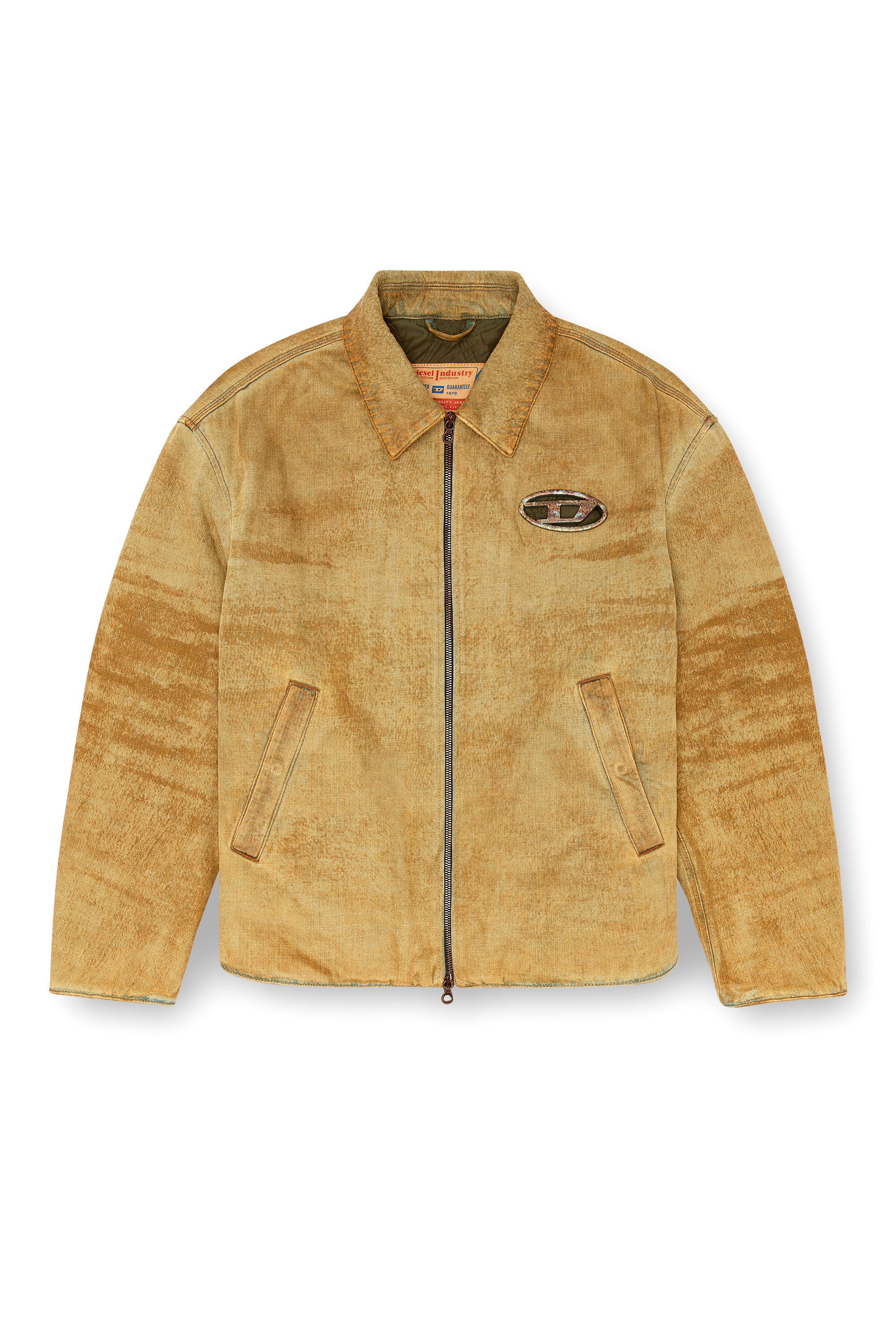 Diesel - D-STACK-FSF, Veste matelassée avec logo effet rouille Homme in Marron - 2