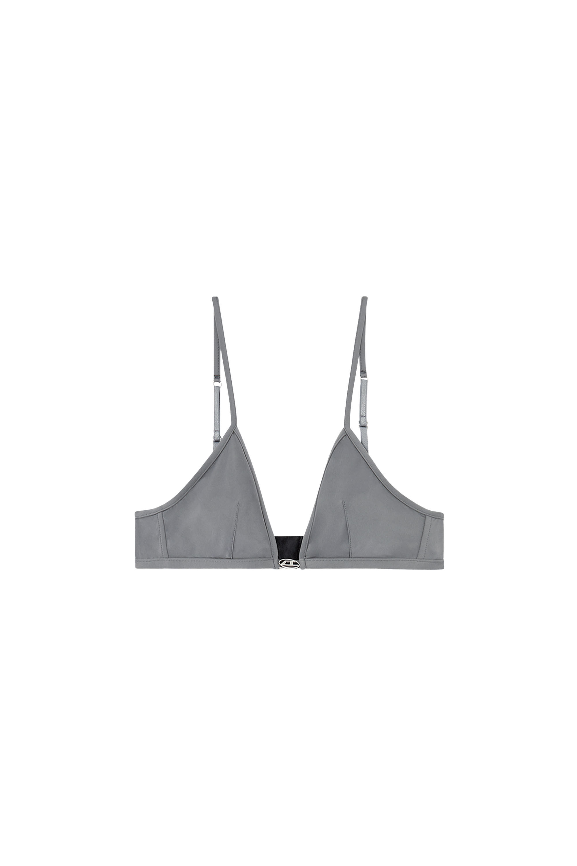 Diesel - LUNA-DNM, Brassière en microfibre avec détail Oval D Femme in Gris - 2