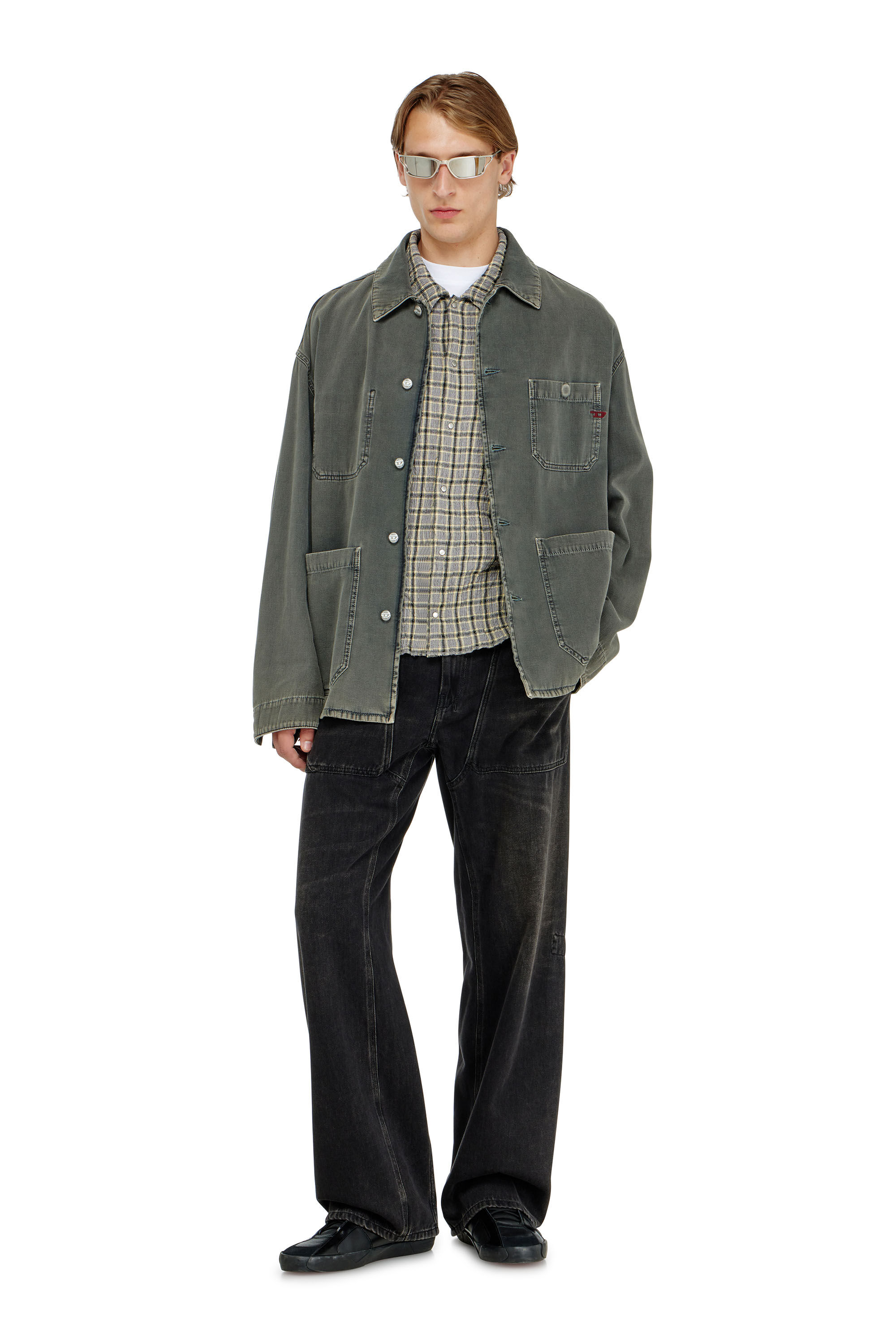 Diesel - S-SEERK, Chemise &agrave; carreaux effet seersucker Homme in ToBeDefined - 1