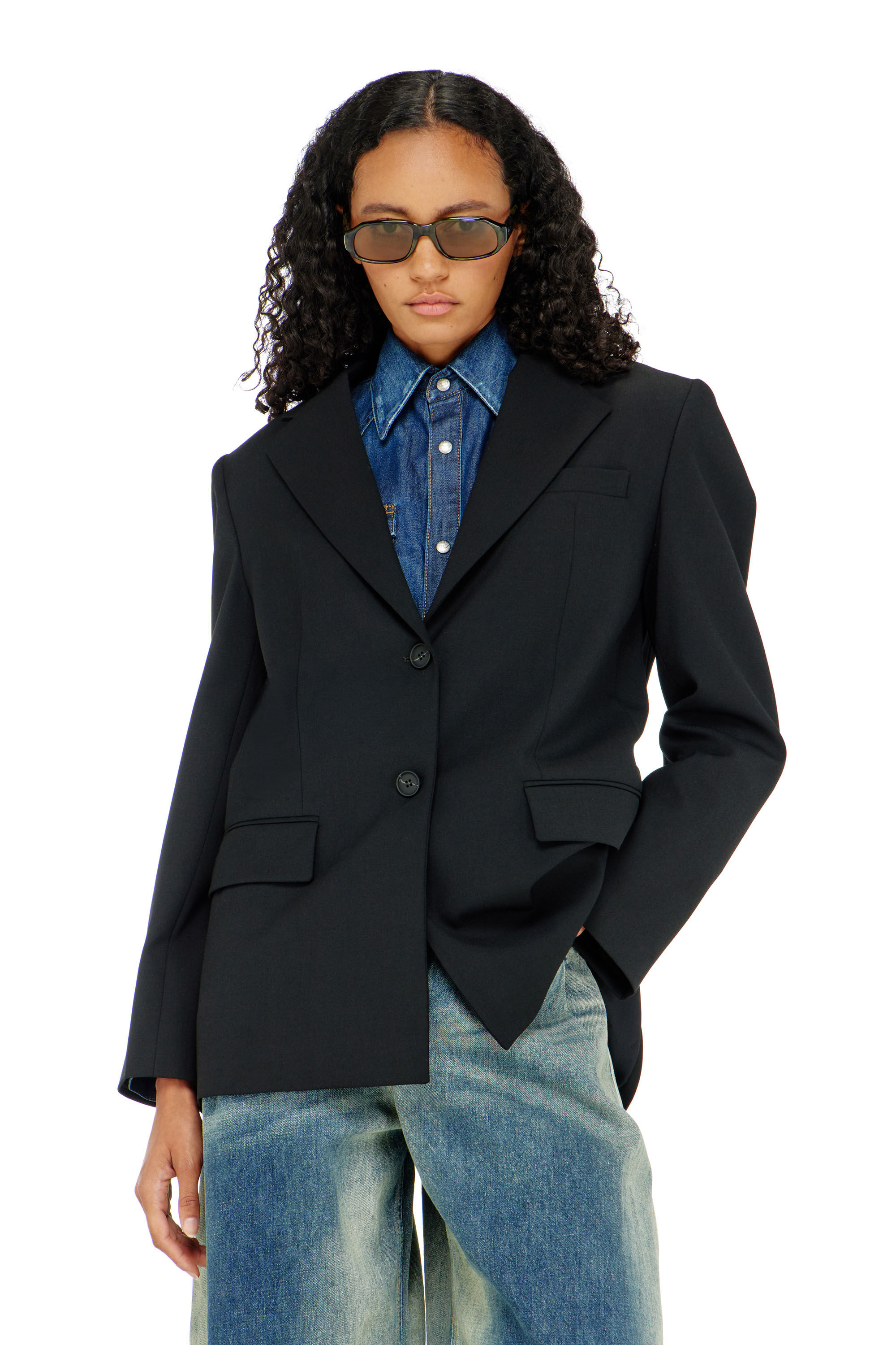 Diesel - G-KESS-R1, Blazer en m&eacute;lange de laine Femme in Noir - 3