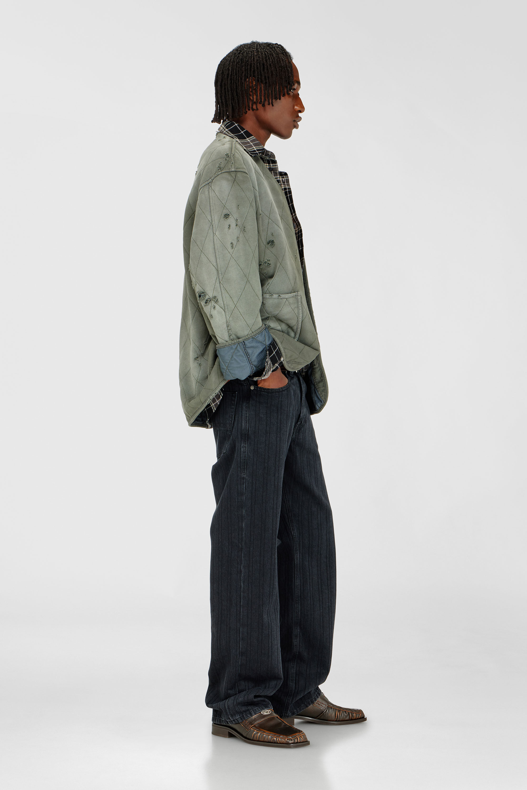 Diesel - Relaxed Jeans 1980 D-Eeper 09Q12 Homme, Noir/Gris fonc&eacute; - Image 2