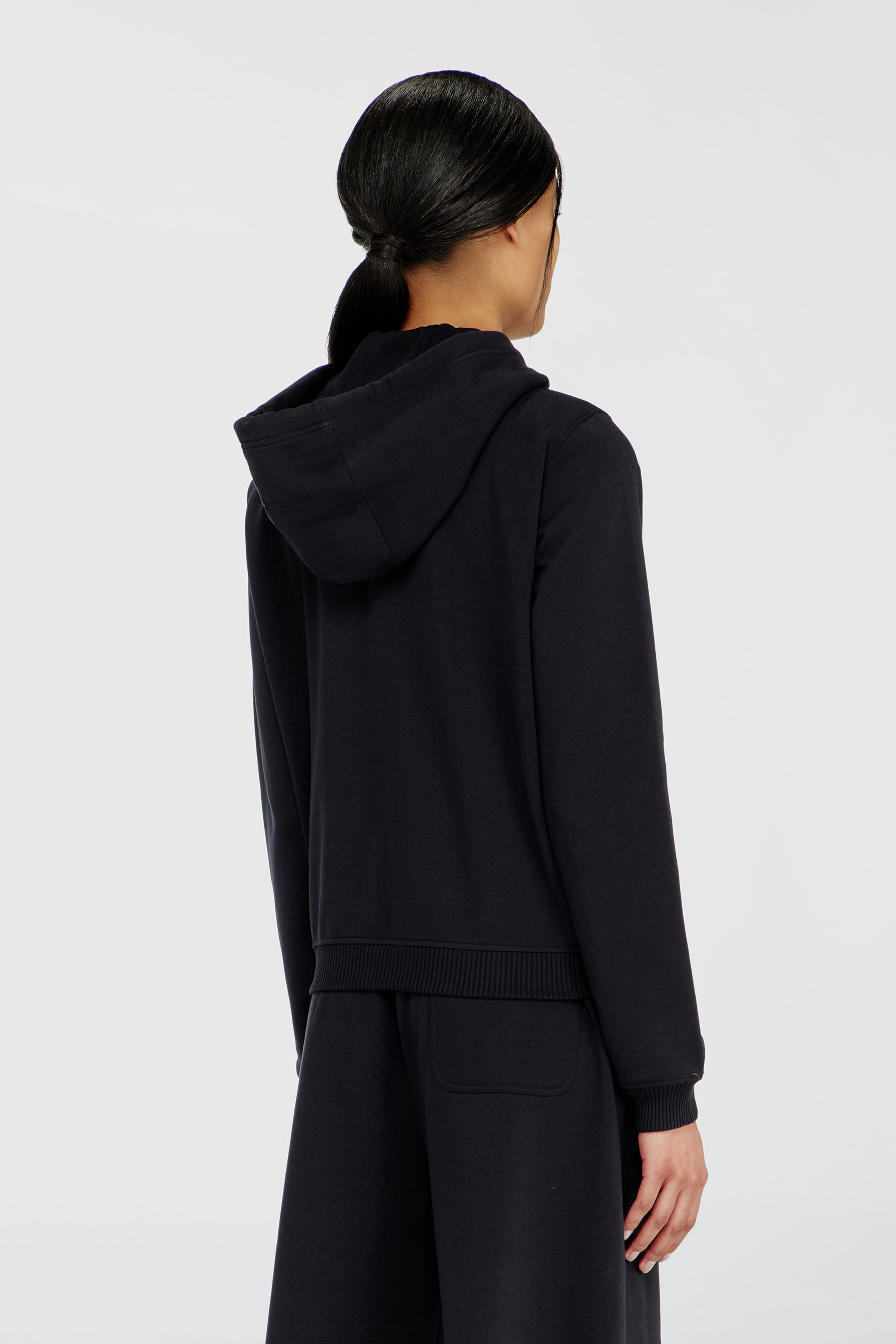 Diesel - HARRIET-D-CORE, Sweat &agrave; capuche en m&eacute;lange de coton gratt&eacute; Femme in Noir - 4