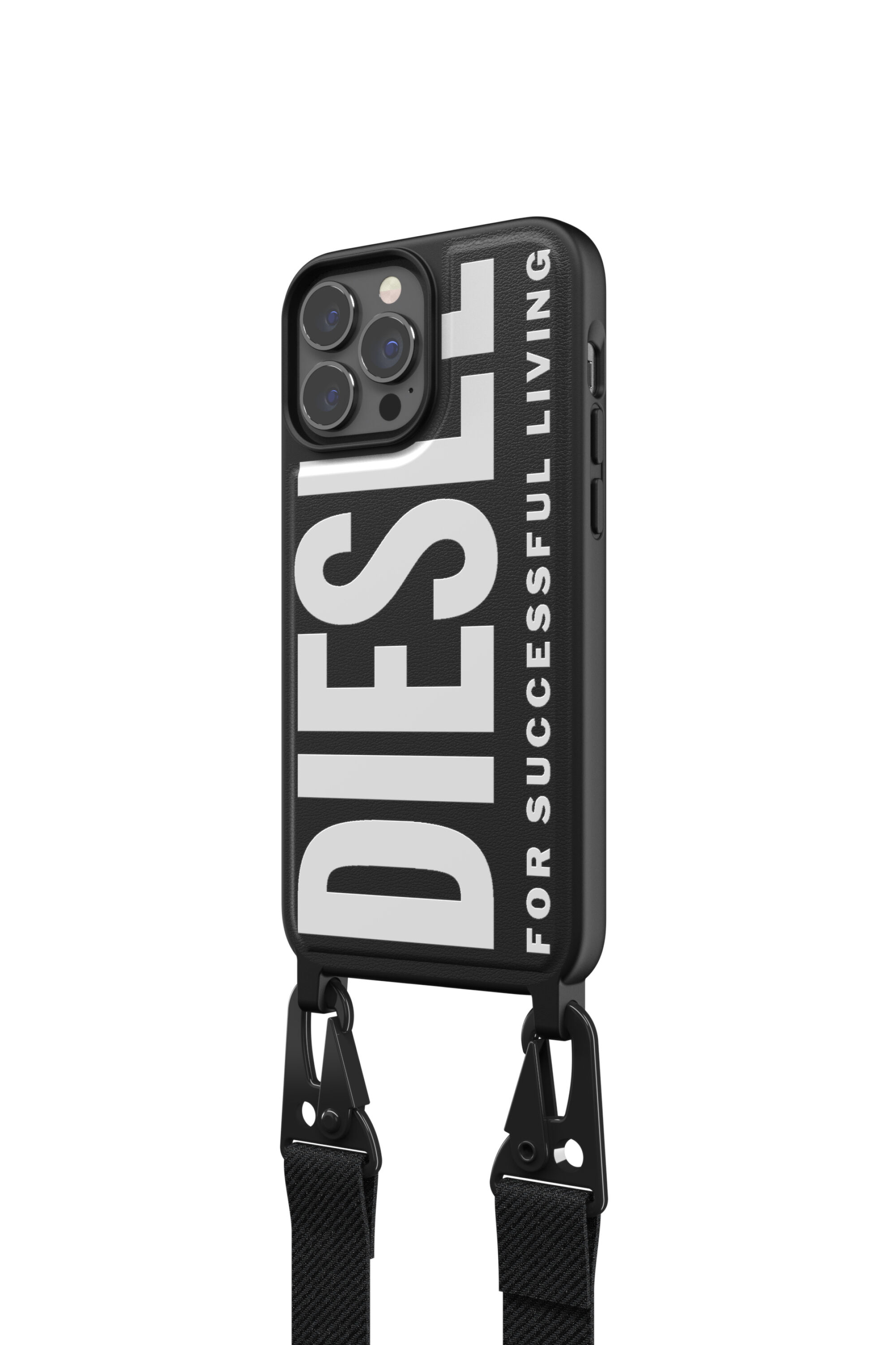 Diesel - 47170 NECKLACE CASE, Étui à collier pour iPhone 13 Max Mixte in Noir - 4