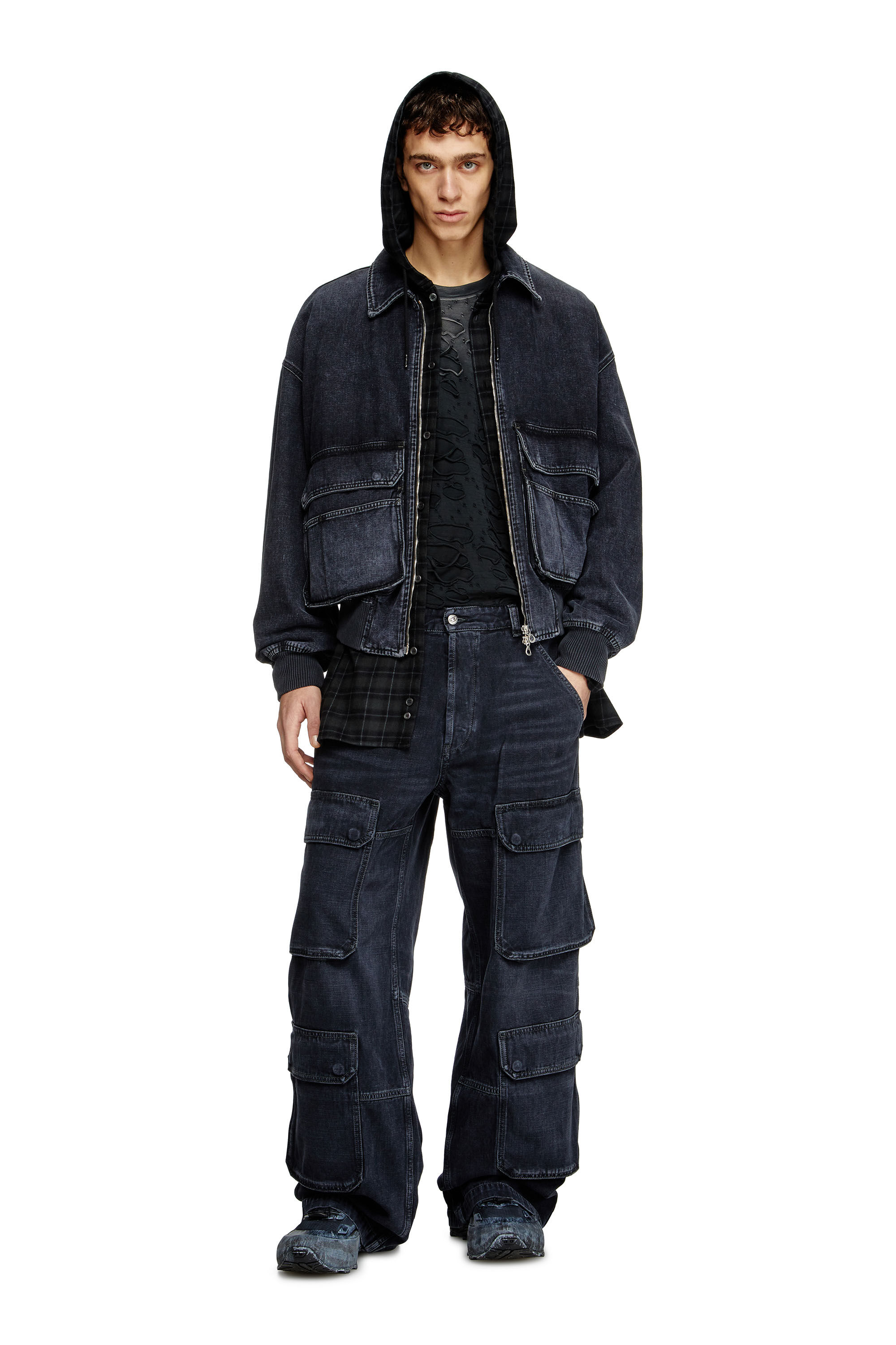 早い者勝ち!!! DIESEL ◆ デニム｜Relaxed Jeans D-Touch 007z9 Relaxed Jeans - D-Touch | ブラック/ ダークグレー | メンズ