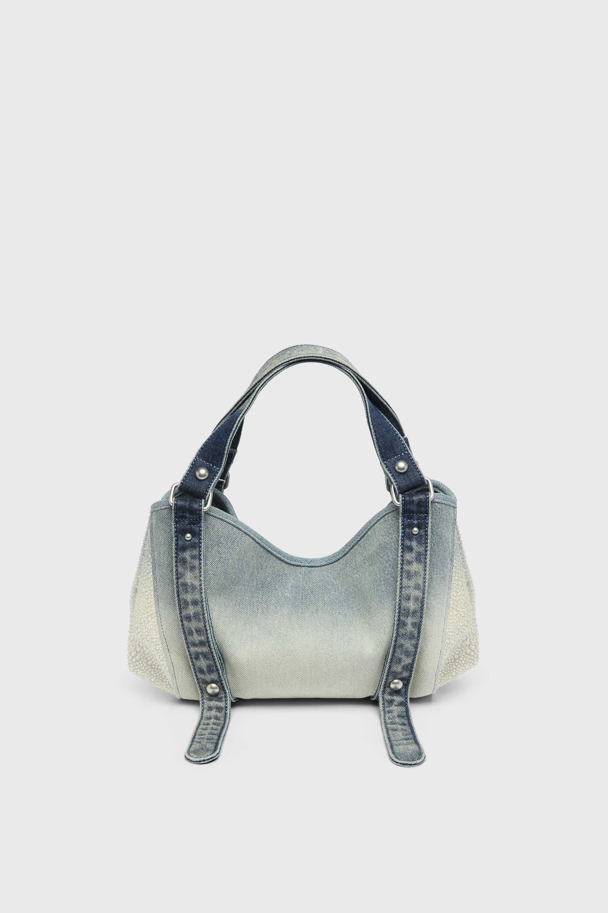 Diesel - D-ONE TOPHANDLE S, D-One-Sac small &agrave; poign&eacute;e sup&eacute;rieure en denim solaris&eacute; orn&eacute; de cristaux Femme in Bleu - 2