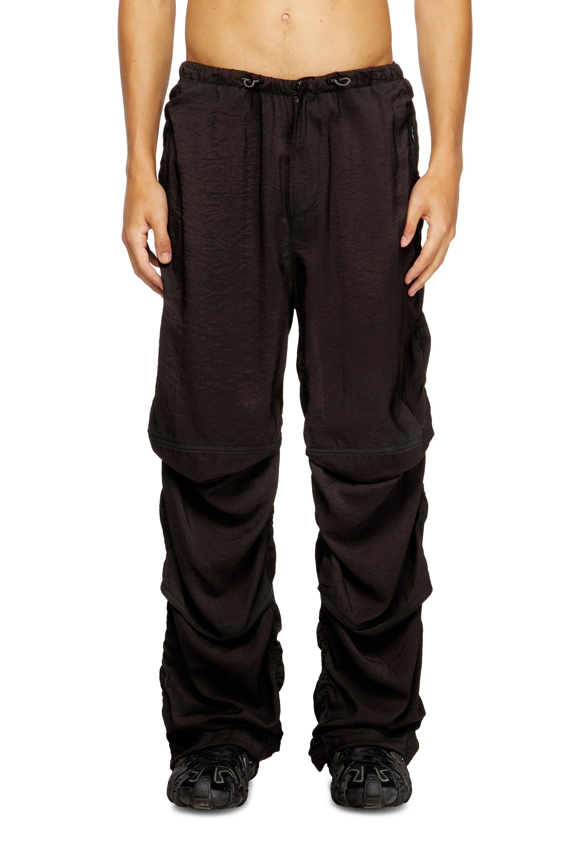 Men's Utility pants in light, crinkled fabric | Black | Diesel