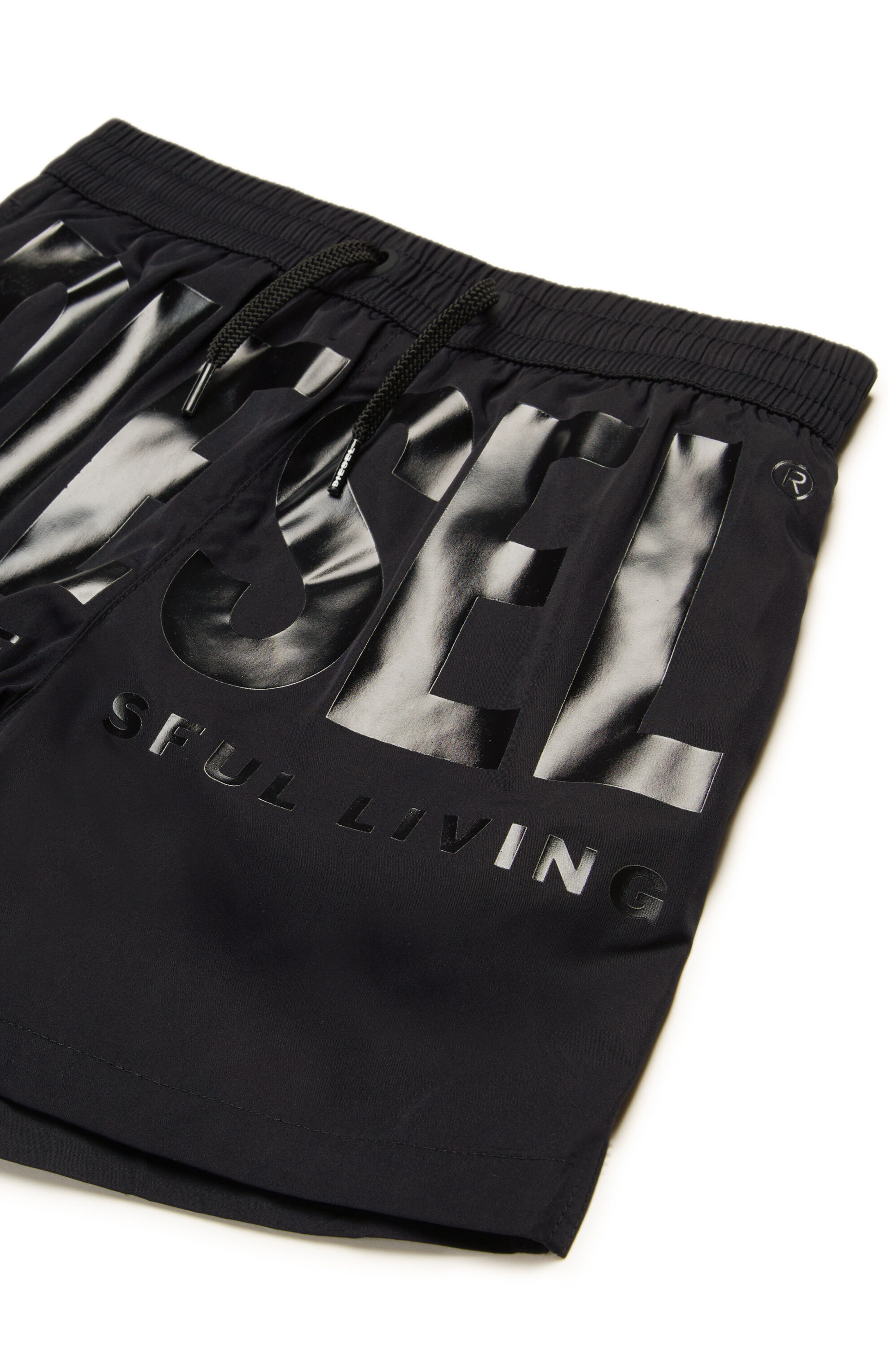 Diesel - MKENM, Short de bain avec logo Biscotto ton sur ton Homme in Noir - 3