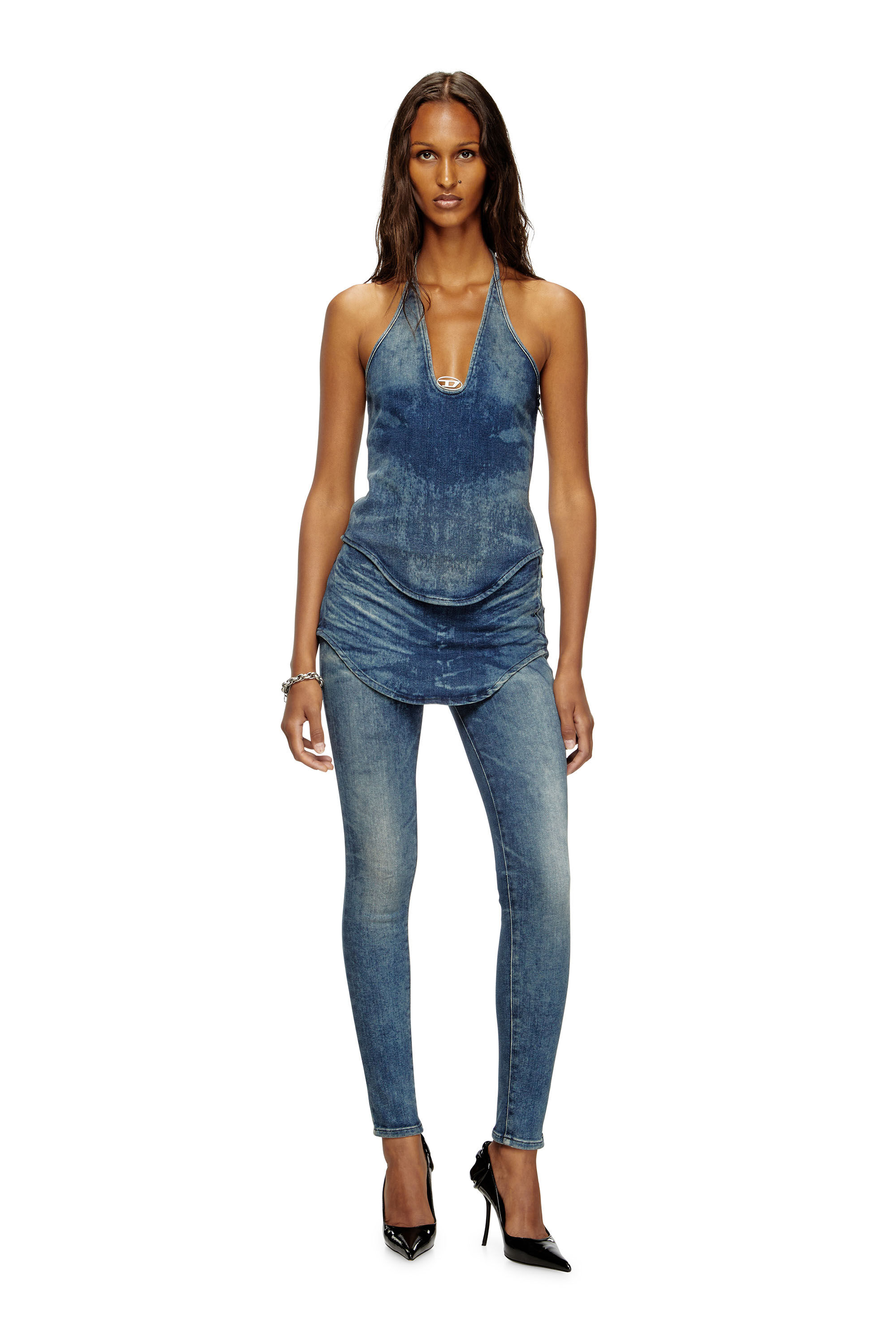 Diesel - Slim Jeans D-Gnol 09M95 Femme, Bleu moyen - Image 1