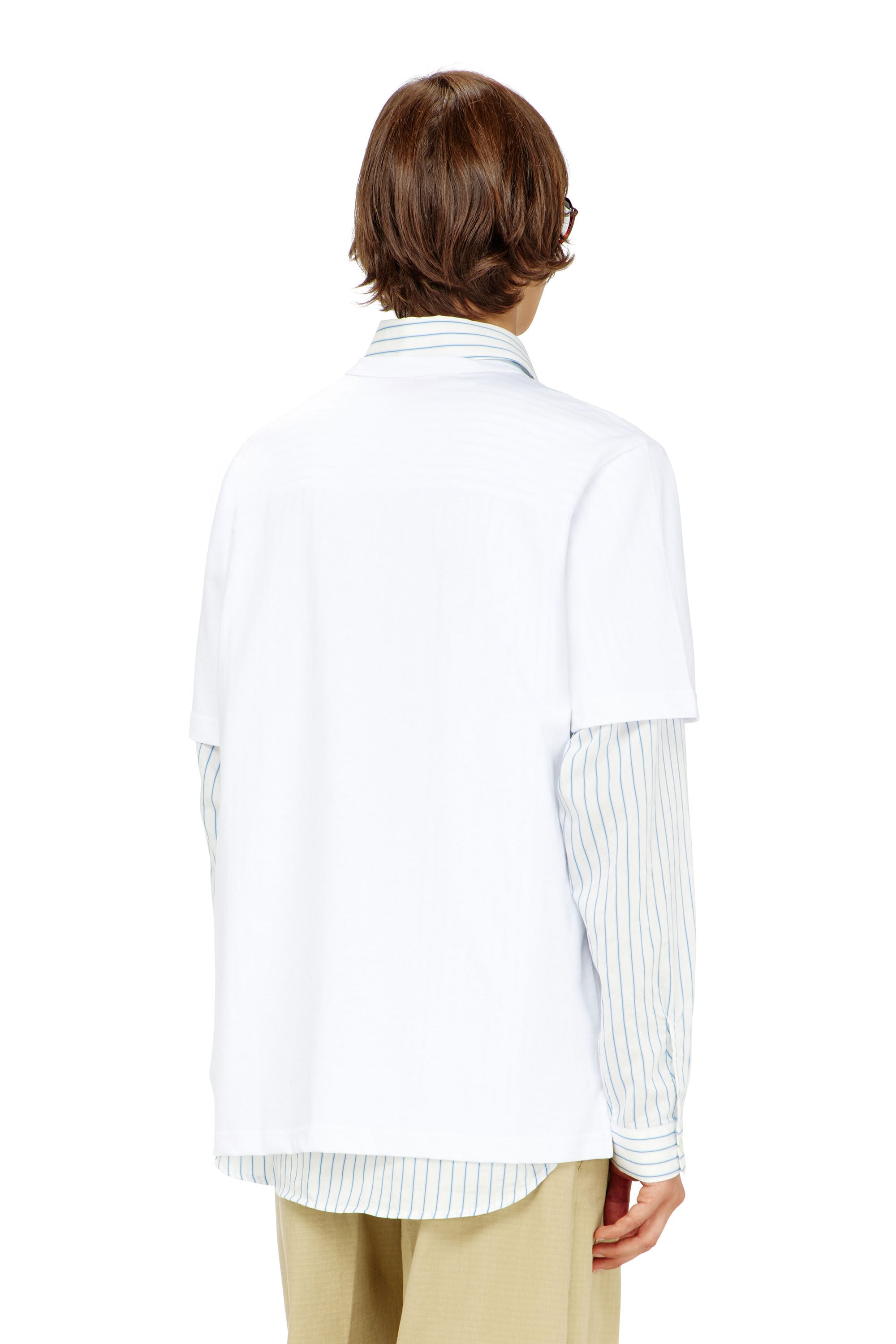 Diesel - T-ADJUST-OD, T-shirt avec logo Oval D m&eacute;tallis&eacute; Homme in Blanc - 4