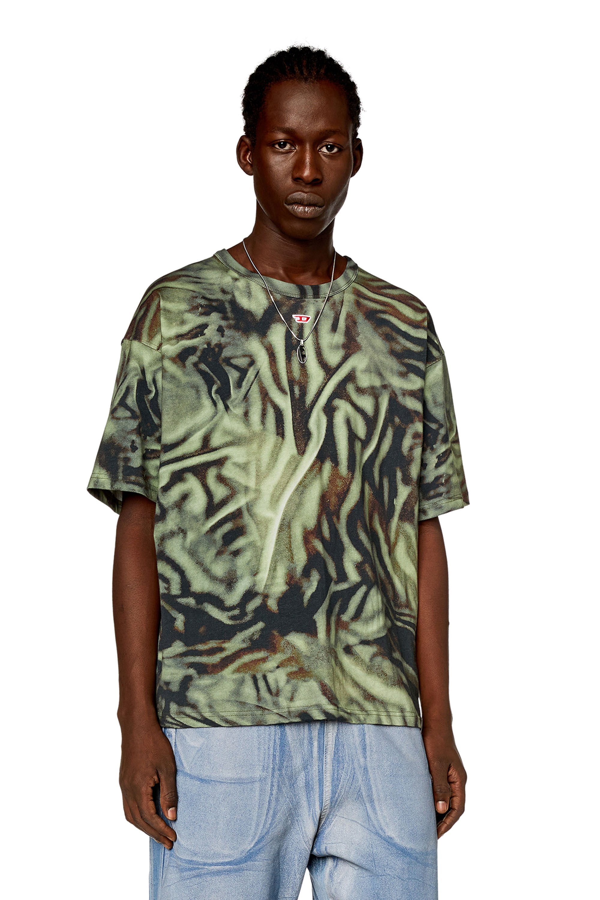 Diesel - T-BOXT-N3, Homme T-shirt avec imprimé camouflage zébré in Vert - Image 3