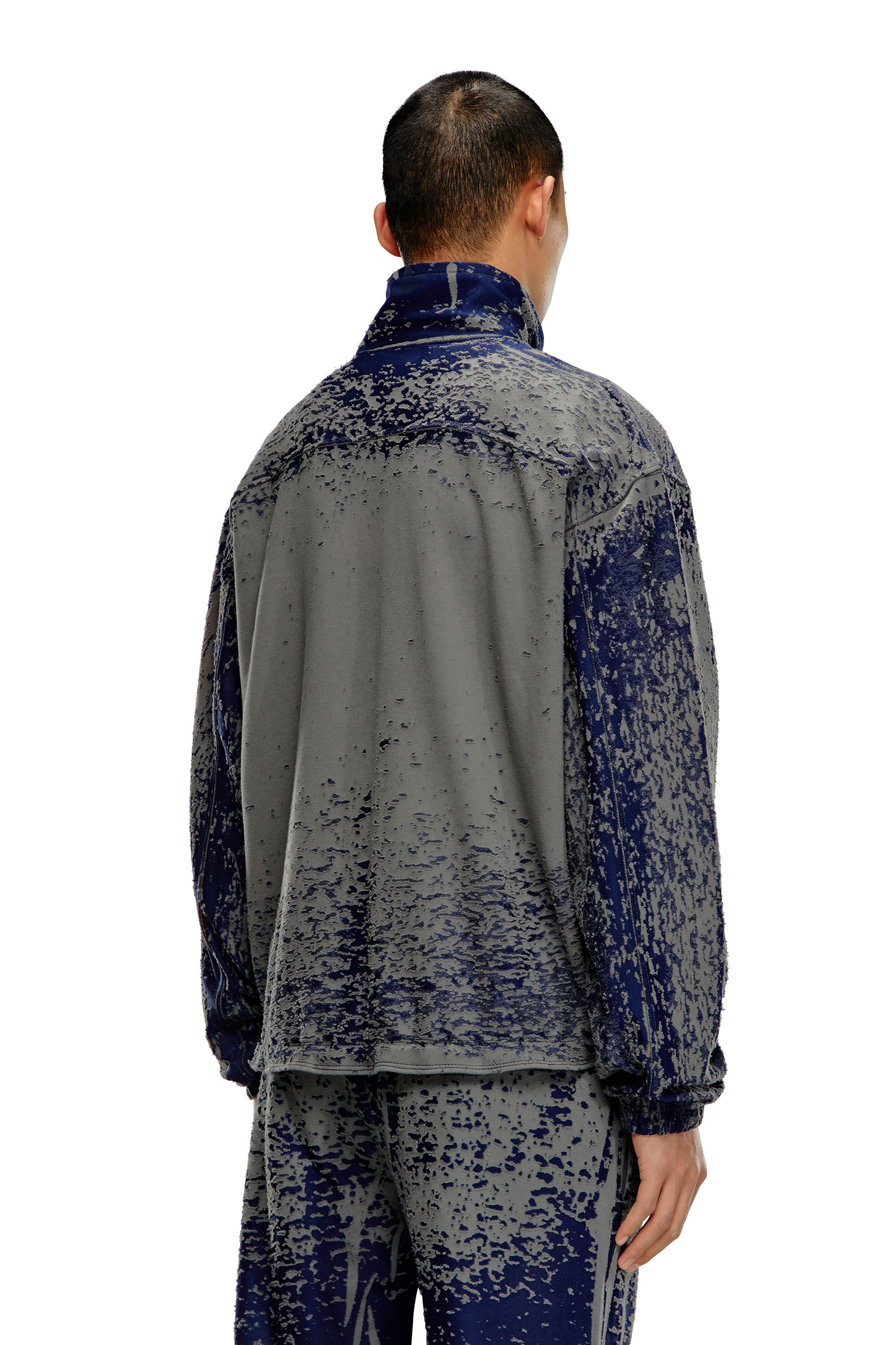Diesel - S-ALUTE-LZ, Homme Veste de survêtement en jersey dévoré in Bleu - Image 4