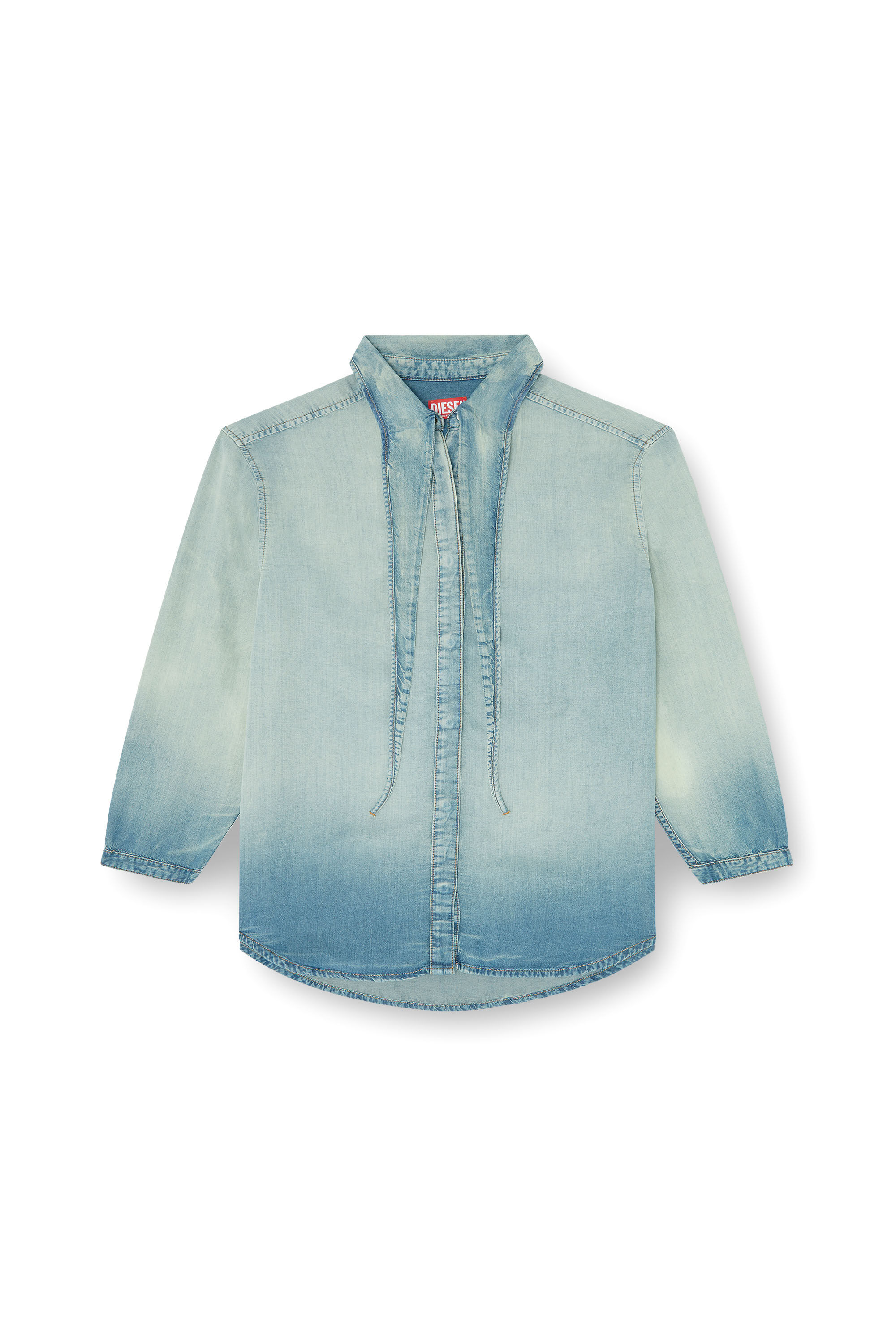 Diesel - DE-ARVEN-S1, Chemise en denim fluide marbr&eacute; Femme in Bleu - 2