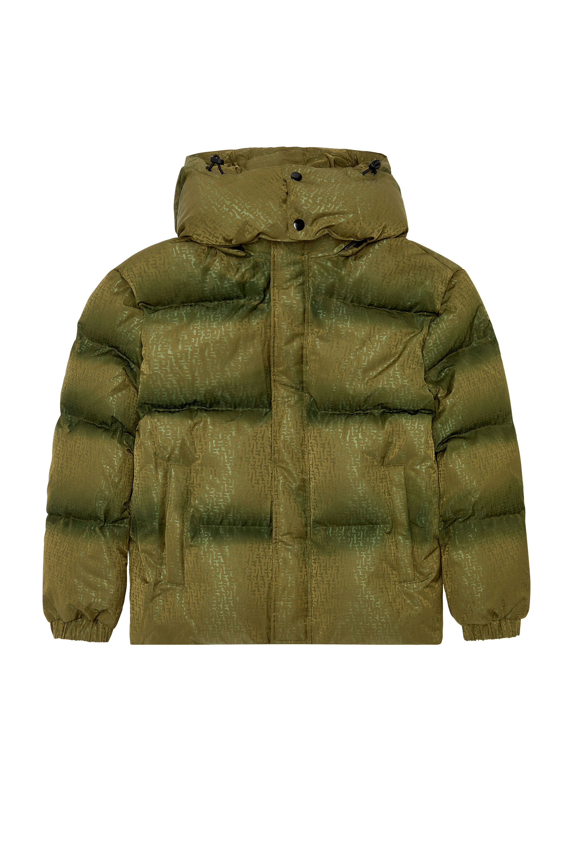 Men's Puffer jacket with monogram motif | Green | Diesel