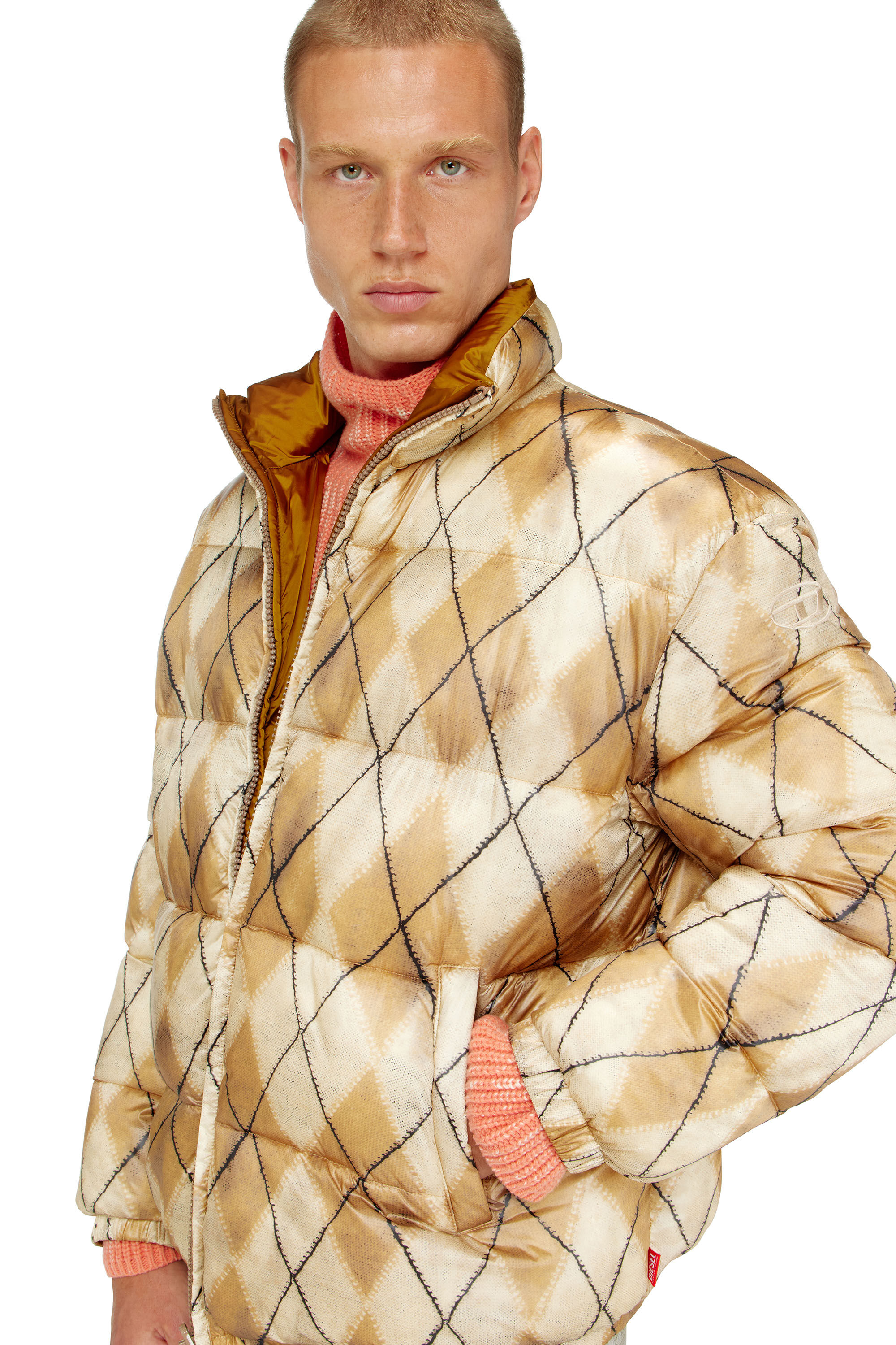 Diesel - W-BOURB-DLCK, Doudoune r&eacute;versible &agrave; motif losange Homme in ToBeDefined - 5