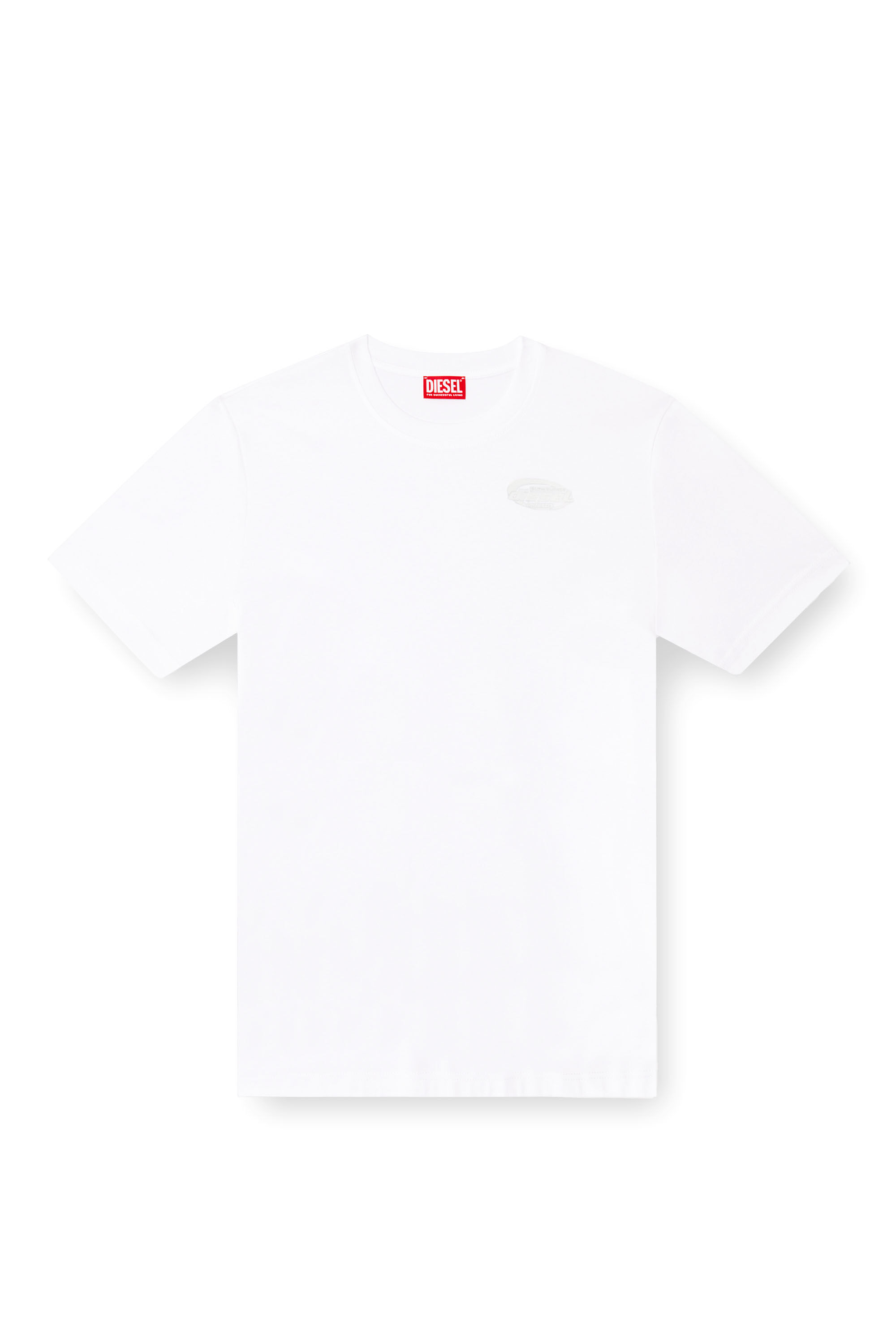 【送料&関税込】Diesel T-shirt T-madjust-r2 Men's Mercerized cotton T-shirt with tonal logo | White | Diesel