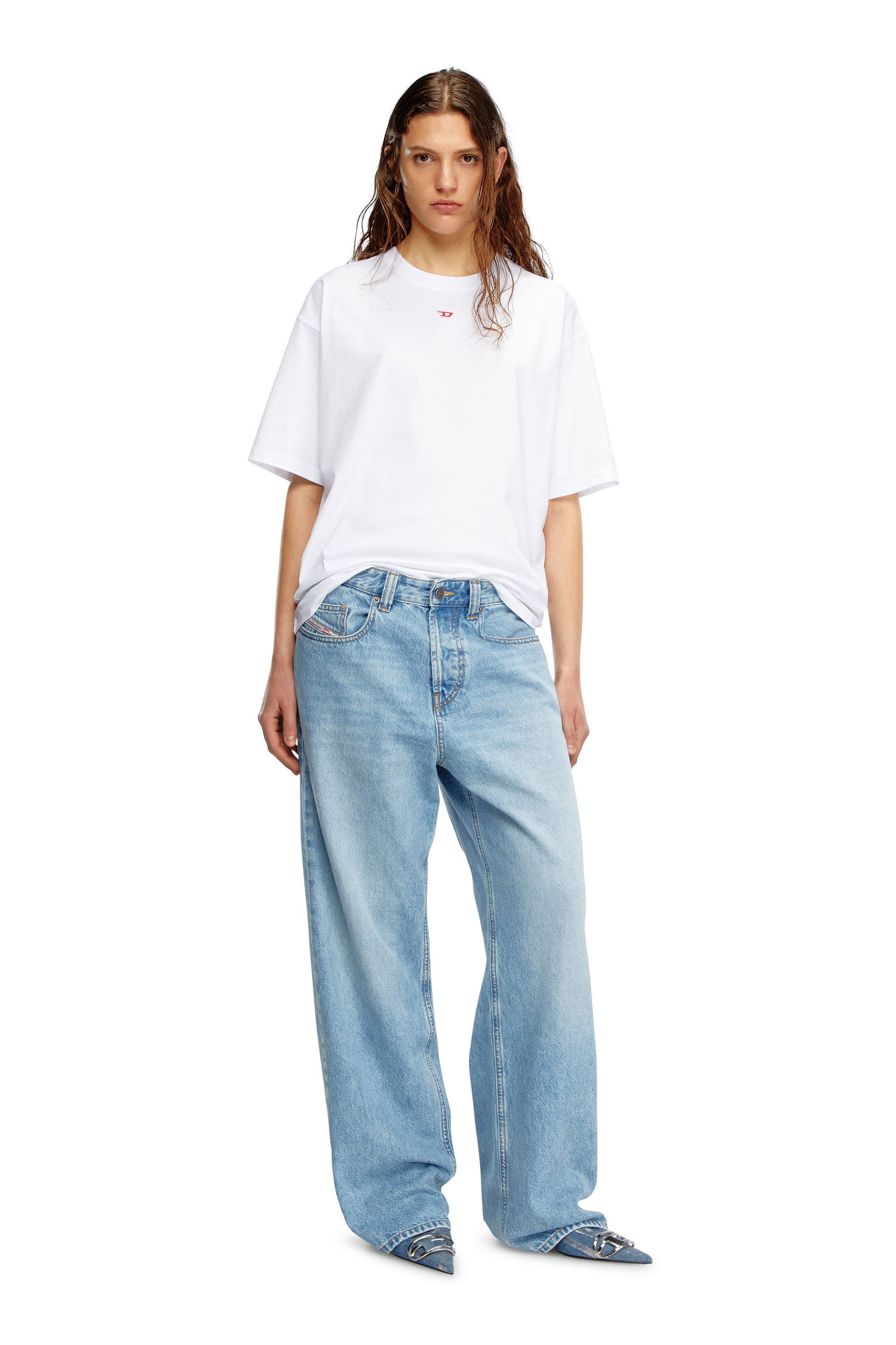 Diesel - T-BOXT-D, T-shirt avec empiècement D brodé Mixte in Blanc - 6