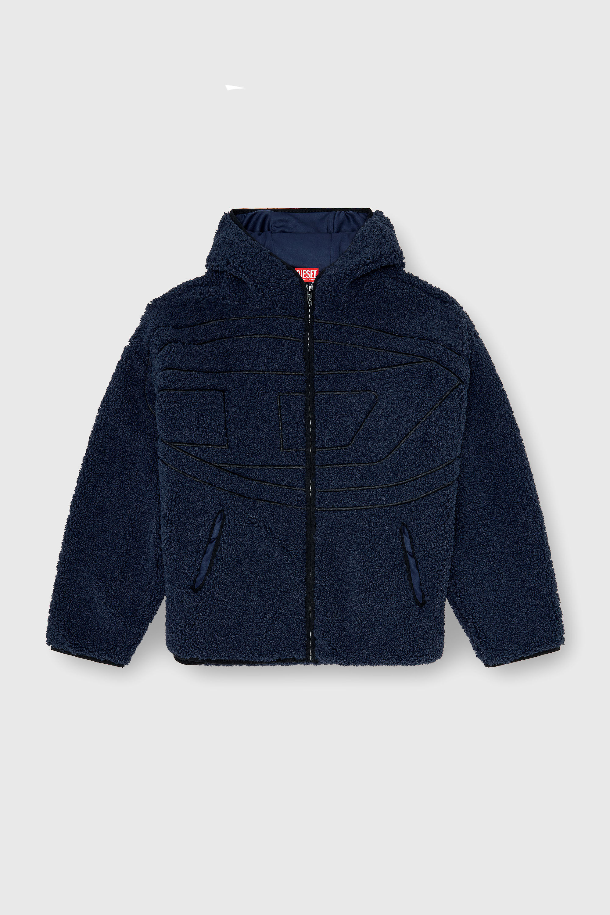 Diesel - S-ZAT, Veste &agrave; capuche en peluche Homme in Bleu - 2