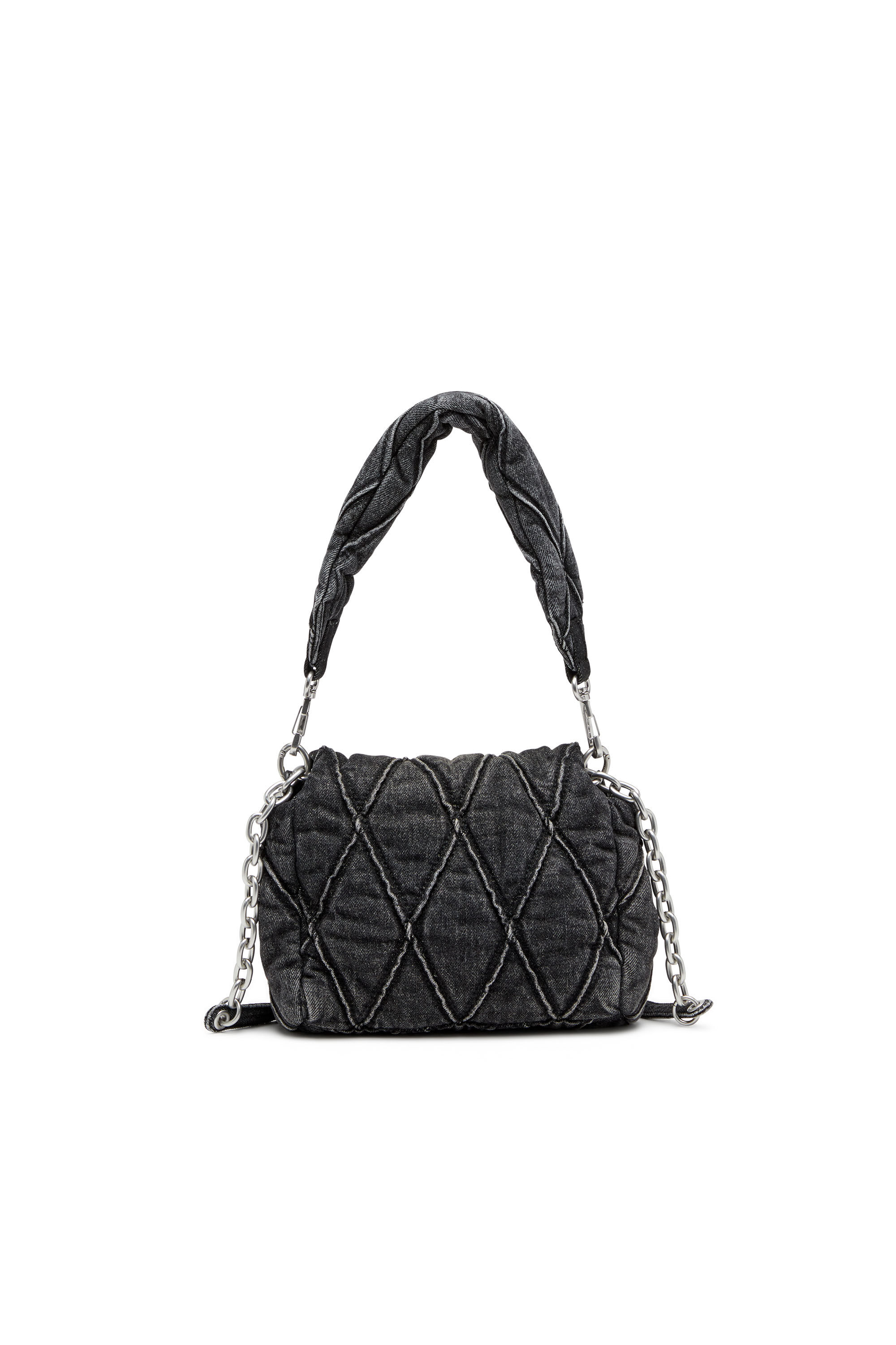 Diesel - CHARM-D SHOULDER S, Charm-D S-Petit sac à bandoulière en denim matelassé Femme in Noir - 3