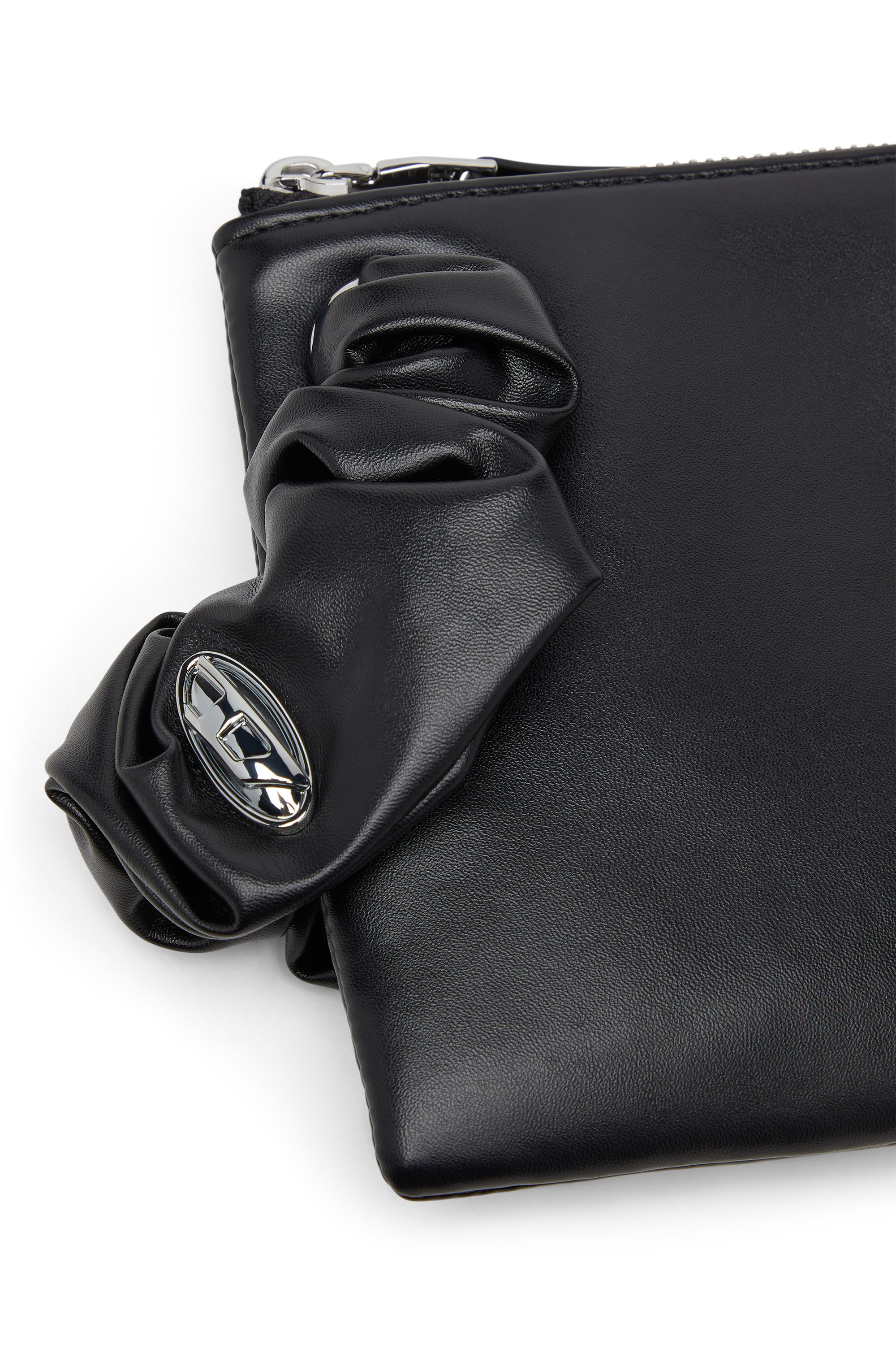 Diesel - GRAB-D POUCH, Pochette zippée avec bracelet style chouchou Femme in Noir - 5