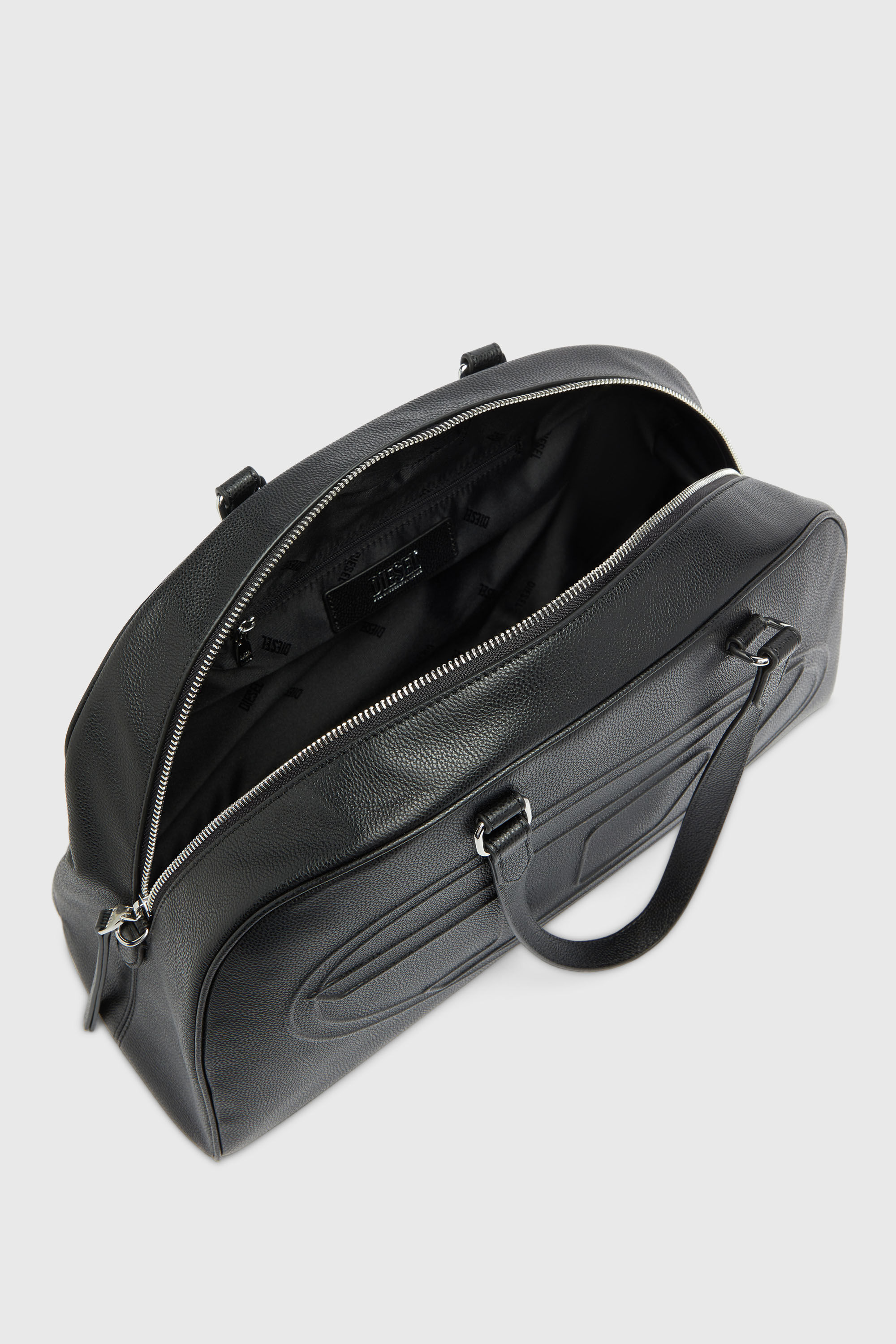 Diesel - 1DR DOME DUFFLE, 1DR Dome  - Sac de voyage en cuir avec Oval D Mixte in Noir - 3