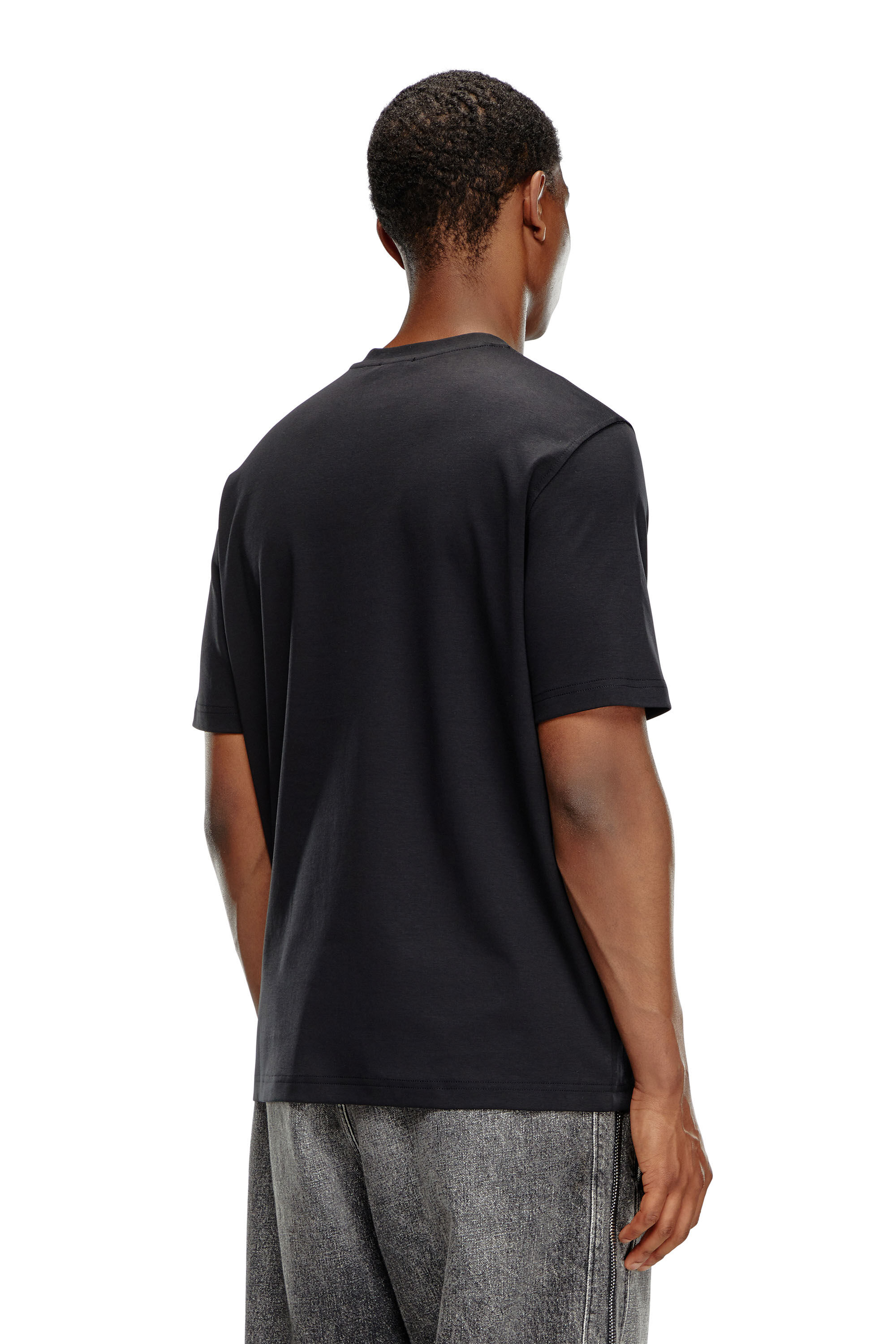 【DIESEL】T-Adjust-Od T-shirt with llic Oval D Black Men's T-shirt with metallic Oval D | Black | Diesel