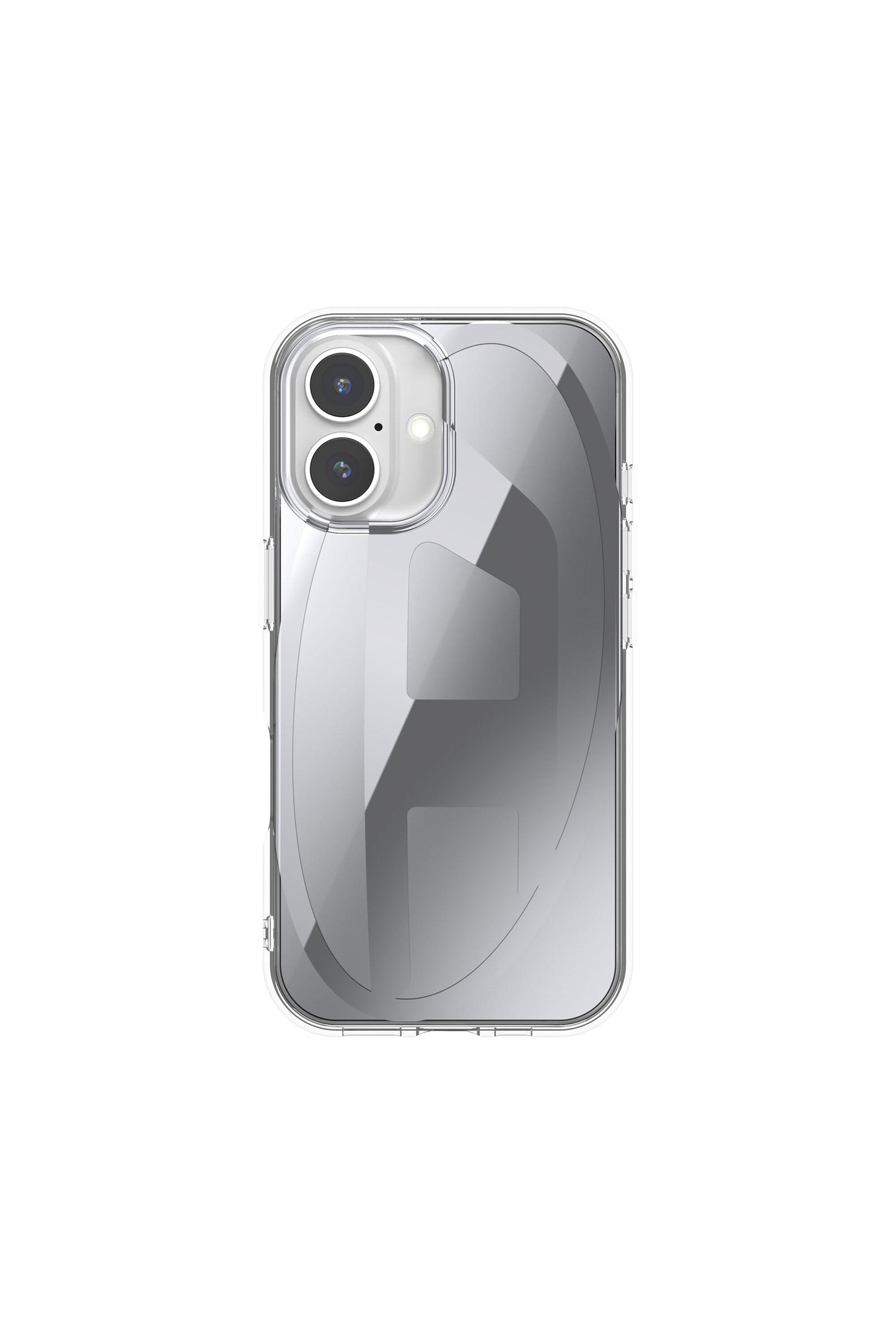 【国内即発】DIESEL★Oval D Mirror Case for iPhone16Pro Women's Oval D Mirror Case for iP 16 Pro Max | Grey | Diesel