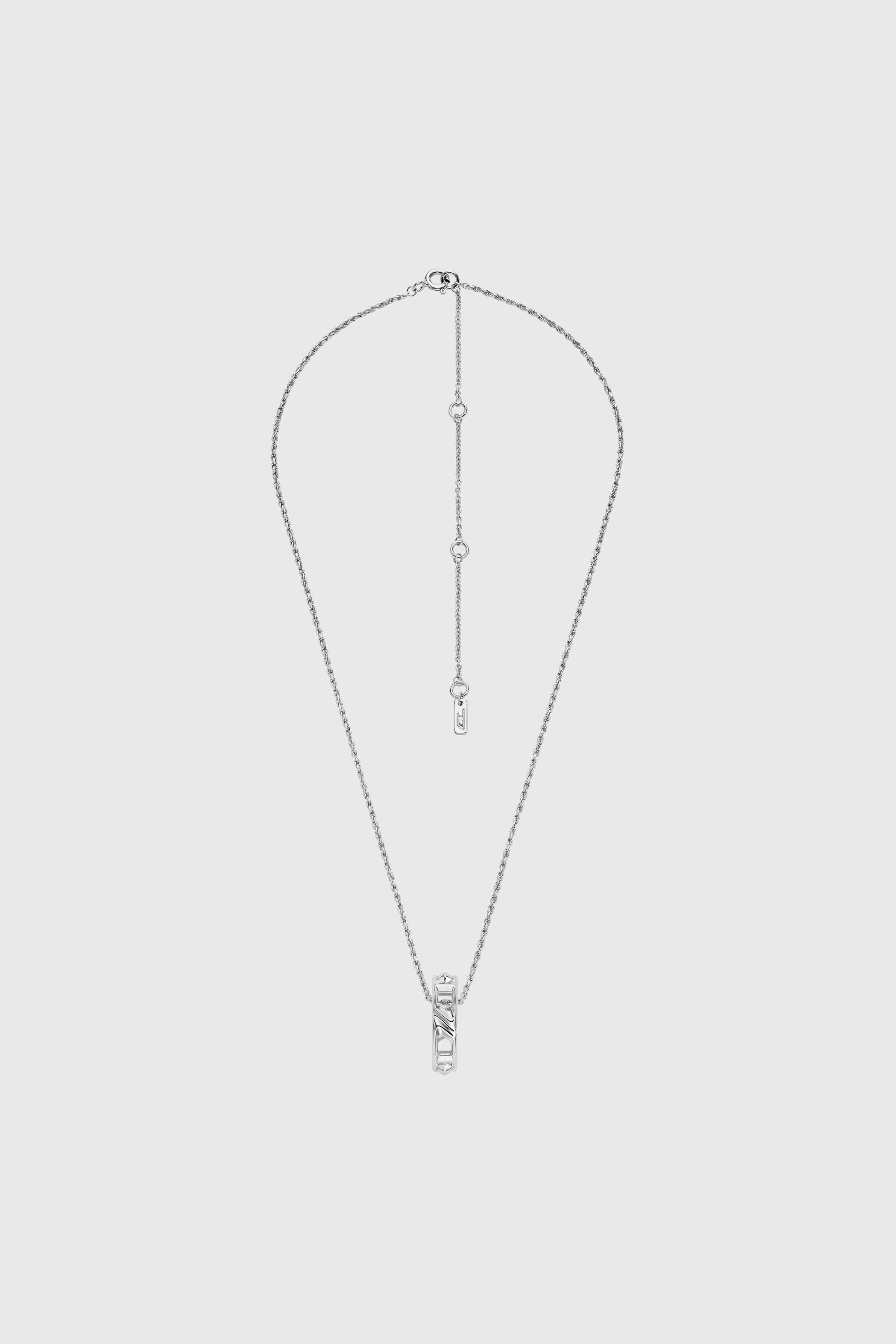 Diesel - DL1367040 STERLING SILVER JEWEL, Collier pendentif en argent sterling Mixte in Gris argent&eacute; - 1