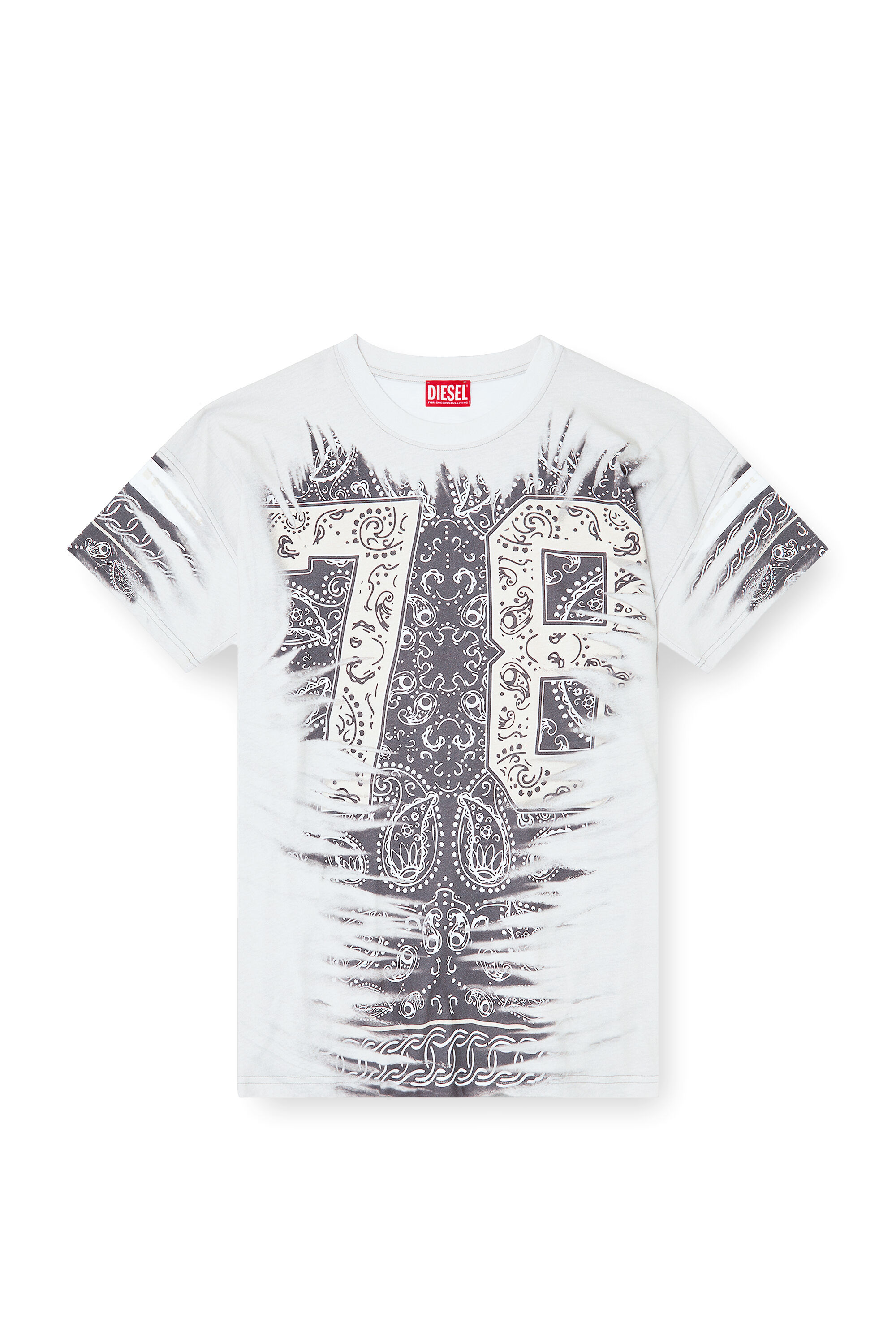 Diesel - T-BOXT-78-R1, T-shirt avec imprim&eacute; bandana 78 Homme in Blanc - 2