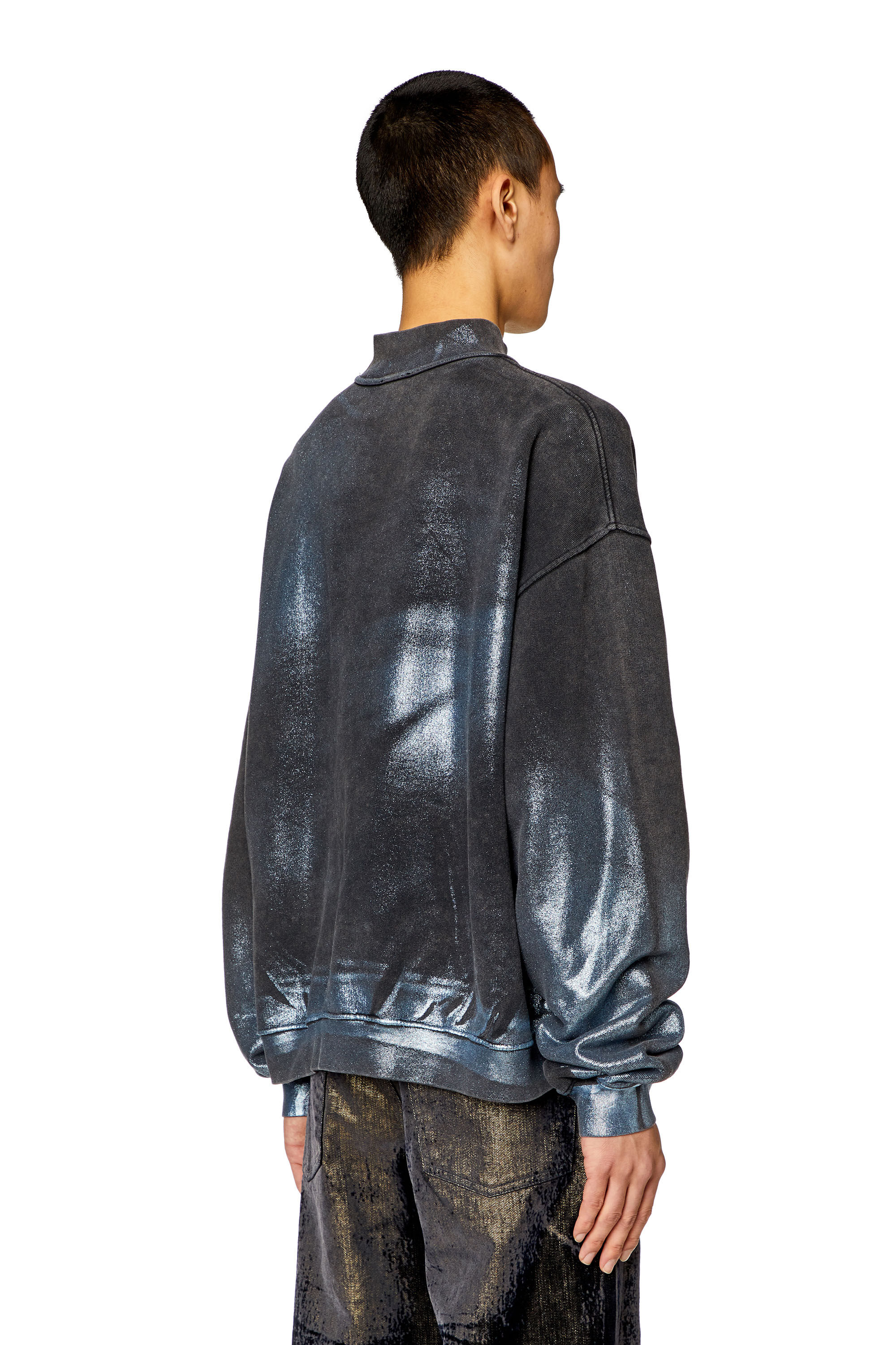 Diesel - F-ALEXAN, Homme Sweat-shirt métallisé délavé in Polychrome - Image 4