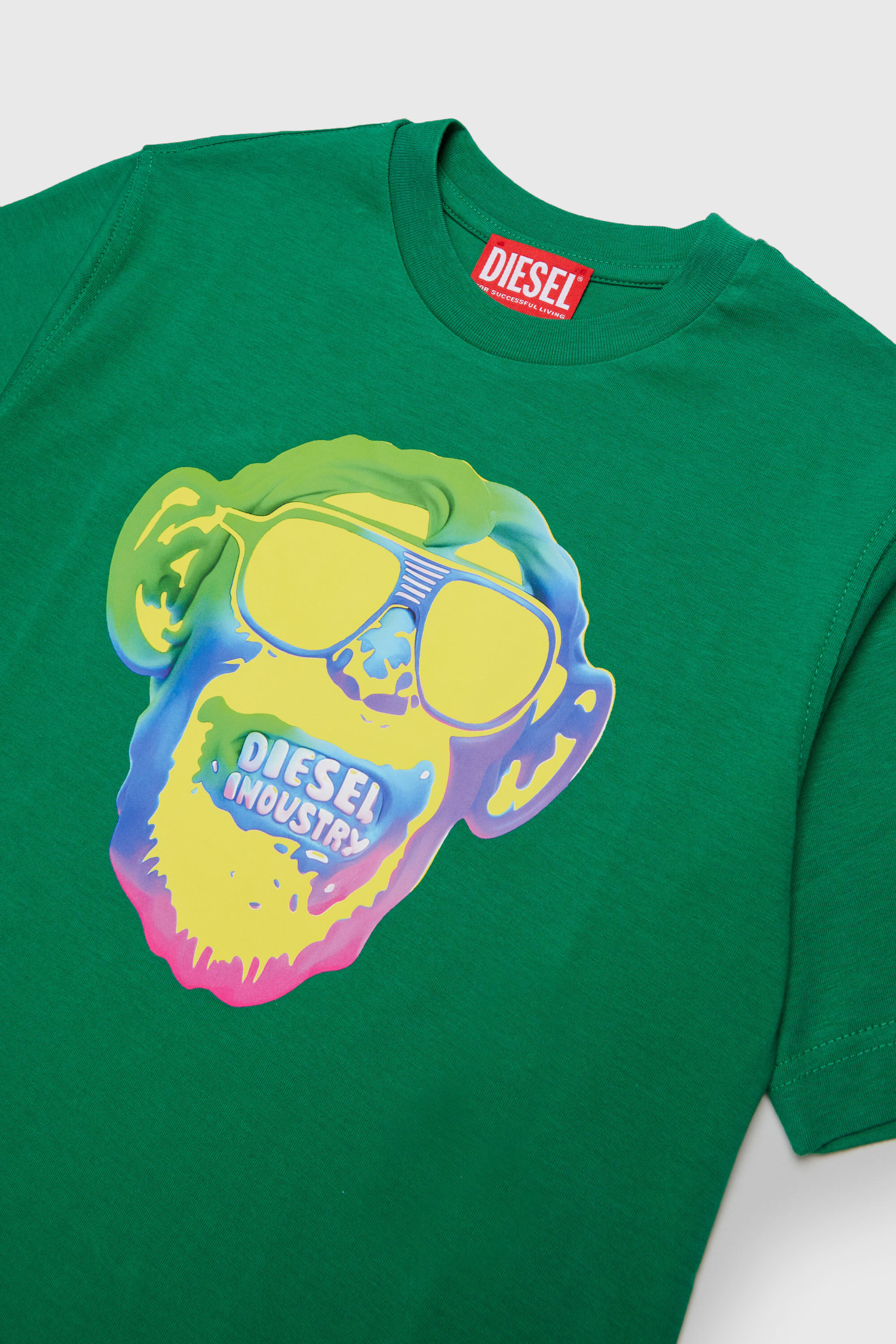 Diesel - TMONKEY OVER, T-shirt avec imprim&eacute; singe Homme in Vert - 3