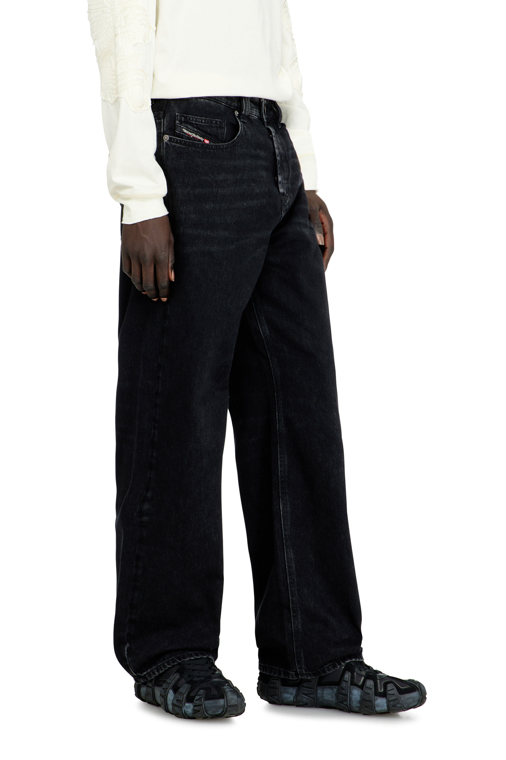 argue MELLOW STRAIGHT BLACK DENIM ② Men's Relaxed Jeans | Low Waist 2001 D-MacroBlack/Dark grey