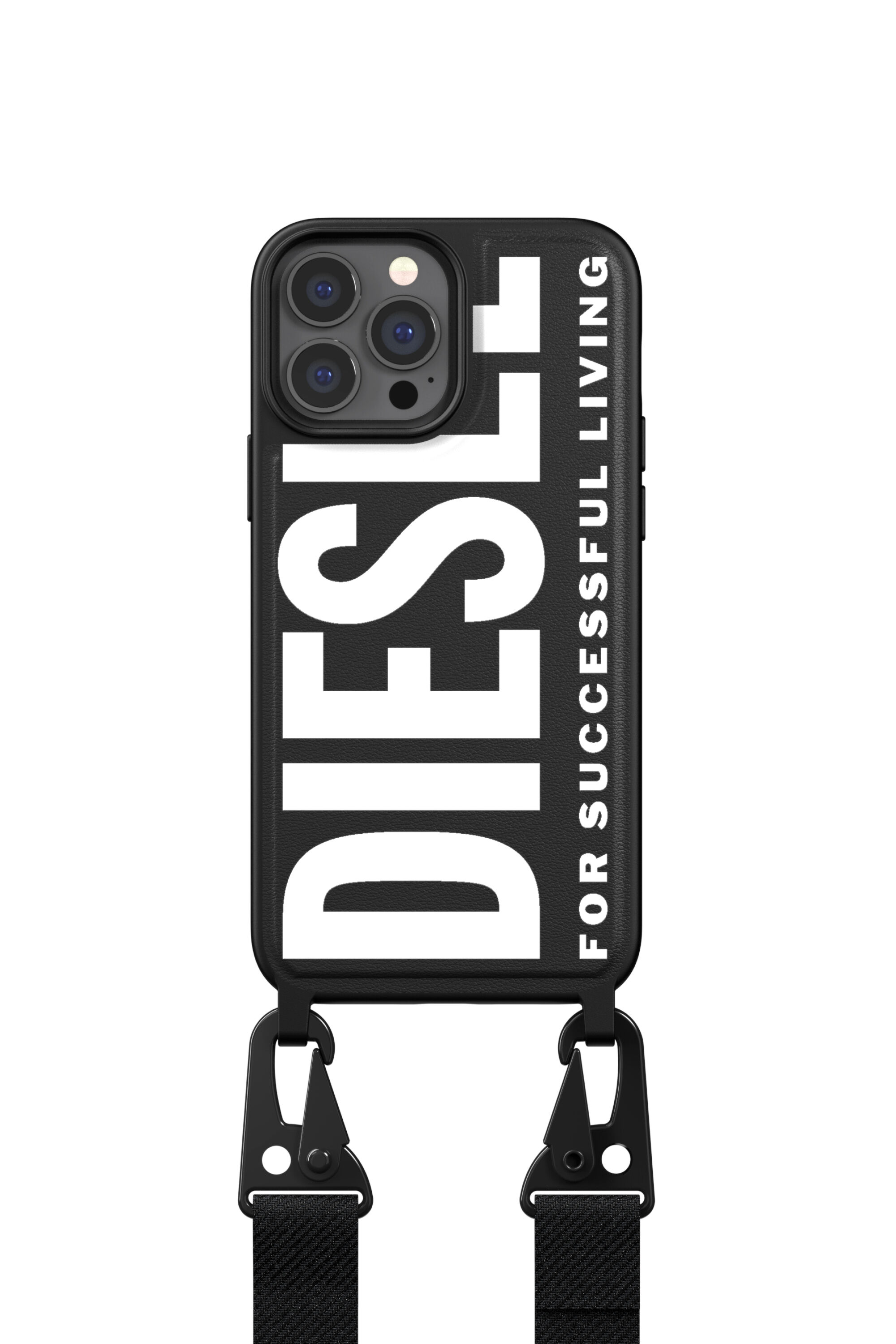 Diesel - 47170 NECKLACE CASE, Étui à collier pour iPhone 13 Max Mixte in Noir - 2