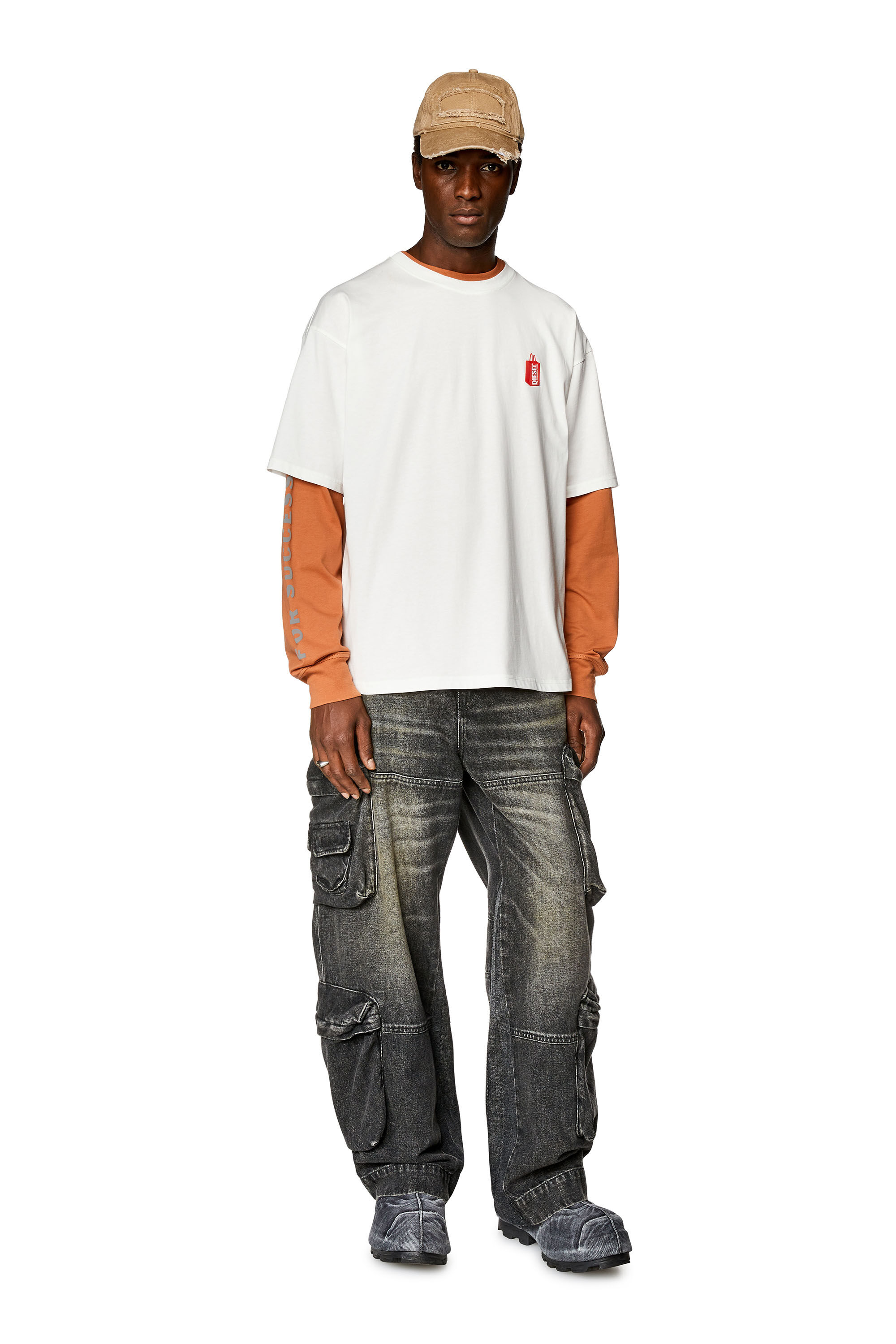 Diesel - T-BOXT-N2, Homme T-shirt avec imprimé sneaker Prototype in Blanc - Image 1