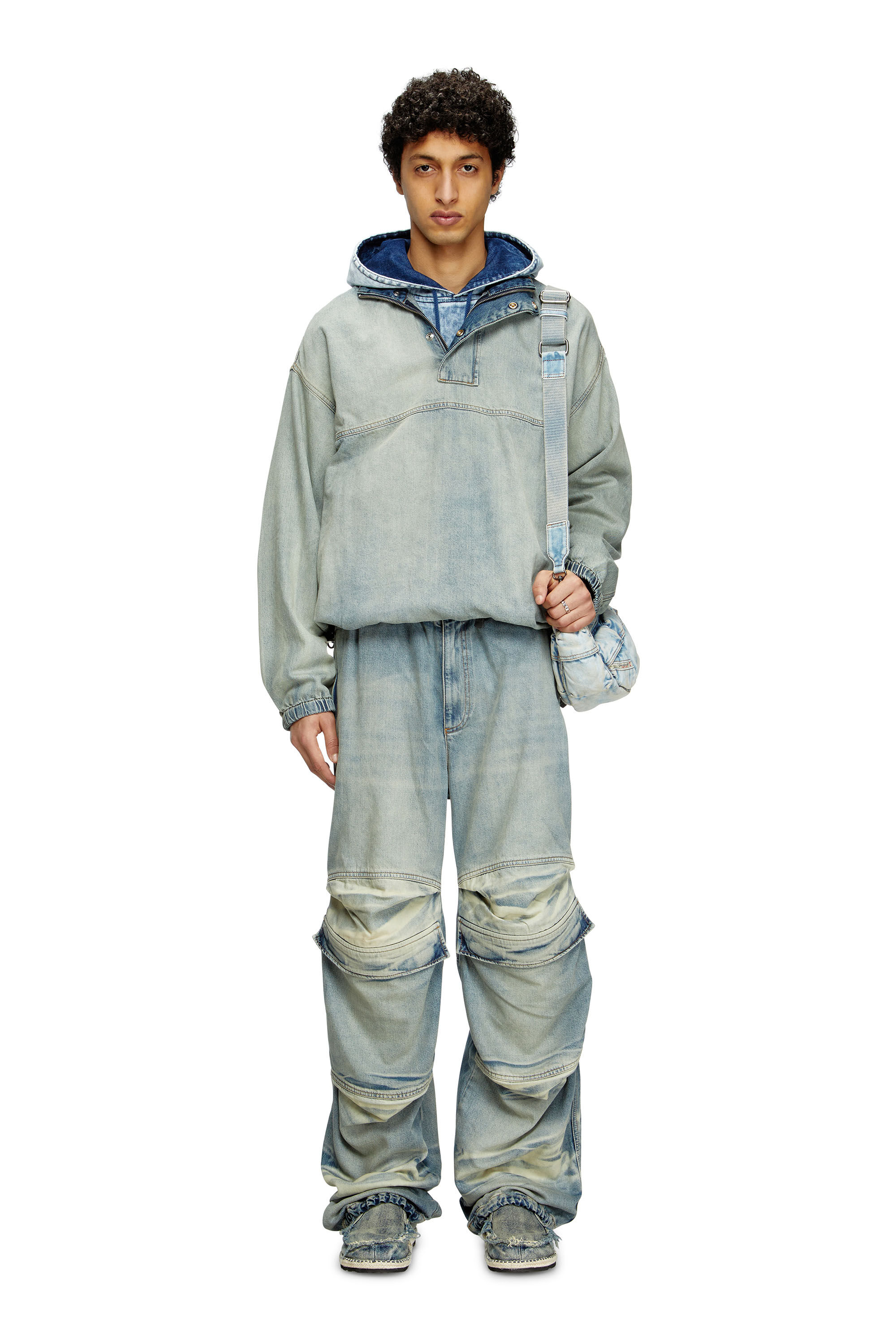 Diesel - D-FLOW-S1, Pull en denim bicolore clair Mixte in Bleu - 1